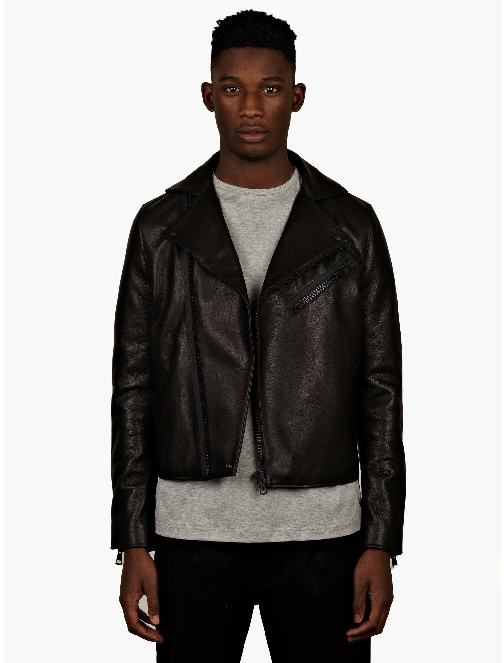 Acne Studios Mens Black Gibson Clean Leather Jacket in Black for Men | Lyst