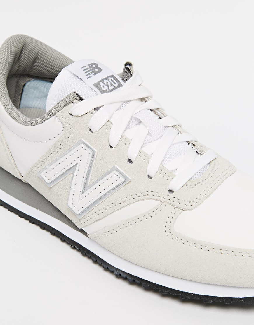 New Balance 420 Suede Low-Top Sneakers in Natural | Lyst