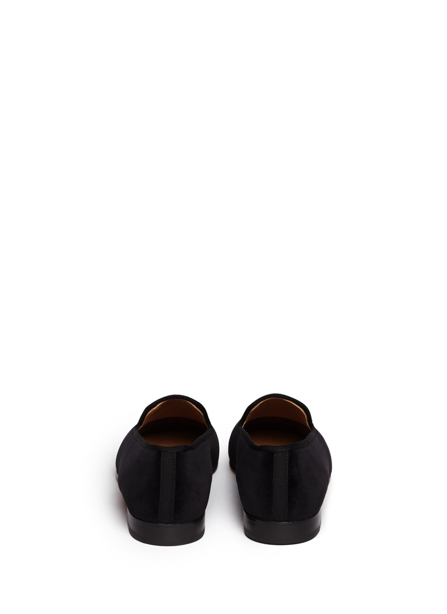 black velvet slip ons