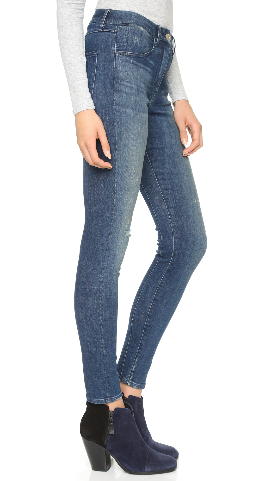 3x1 Denim High Rise Selvedge Skinny Jeans in Blue - Lyst