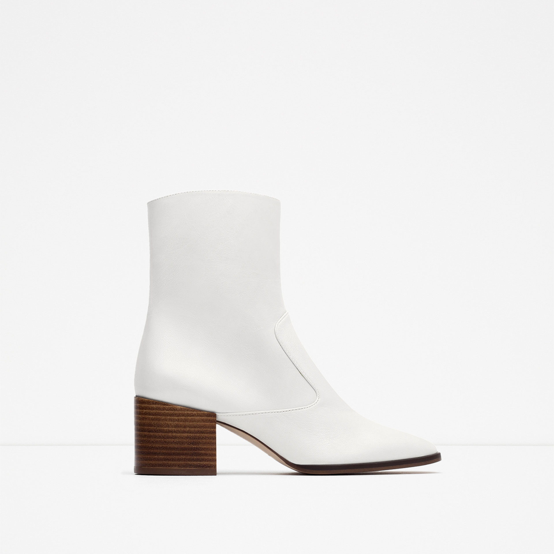 block heel white boots