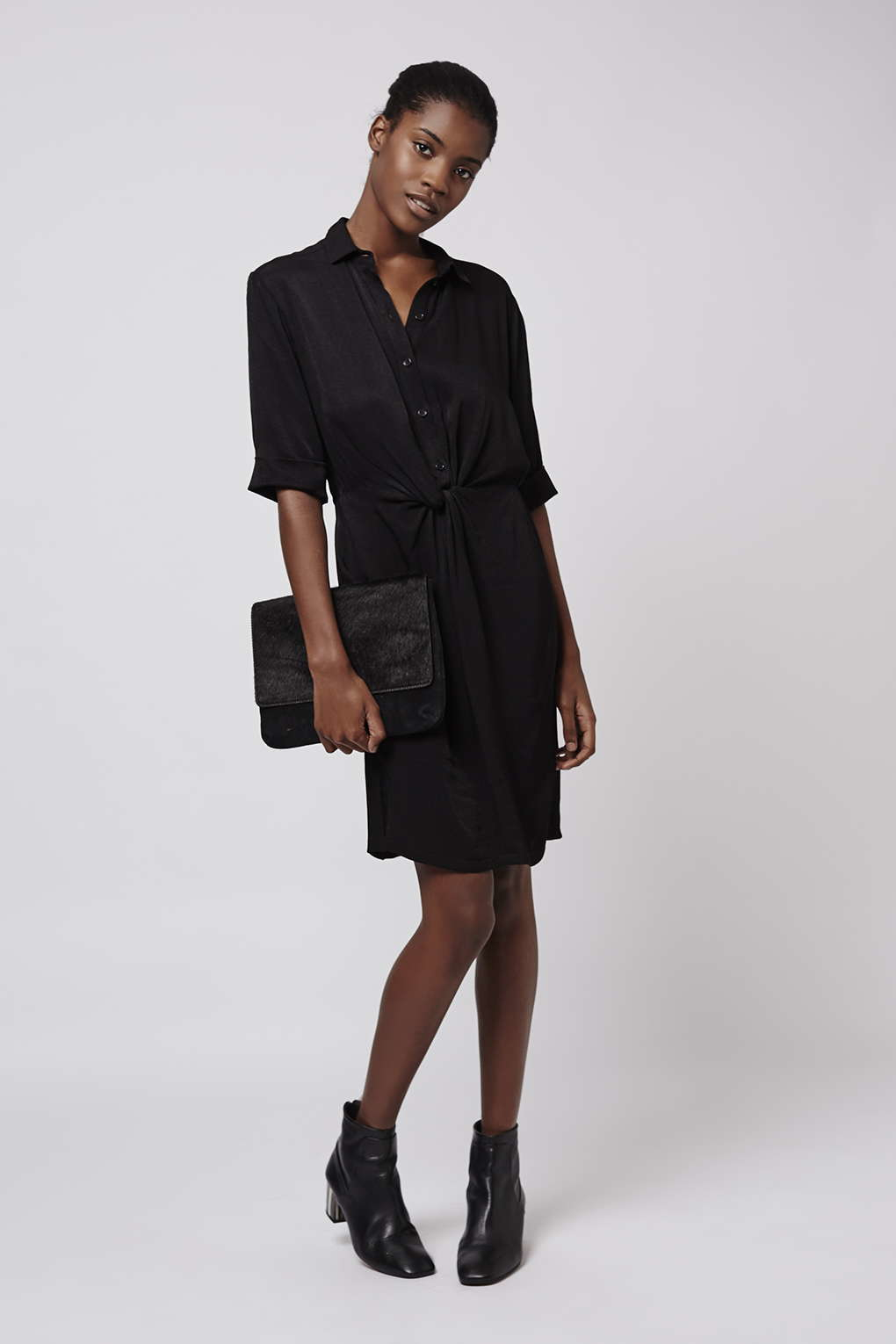 topshop black shirt dress