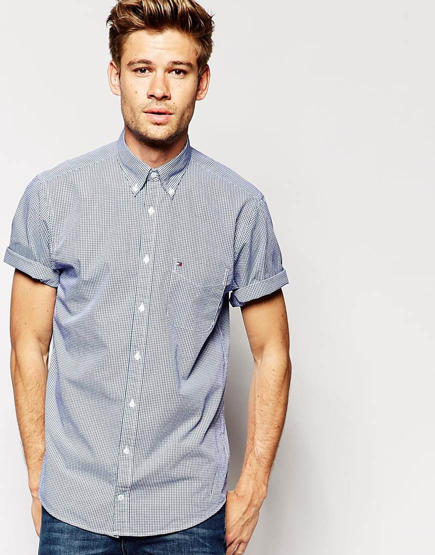 tommy hilfiger short sleeve button up