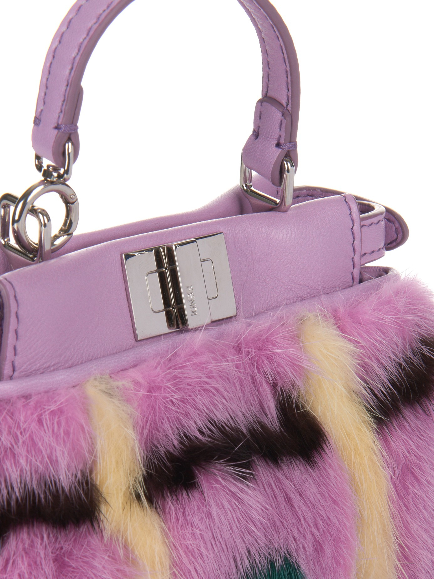 Fendi Micro Peekaboo Minkfur Crossbody Bag in Pink (LIGHT PINK) Lyst