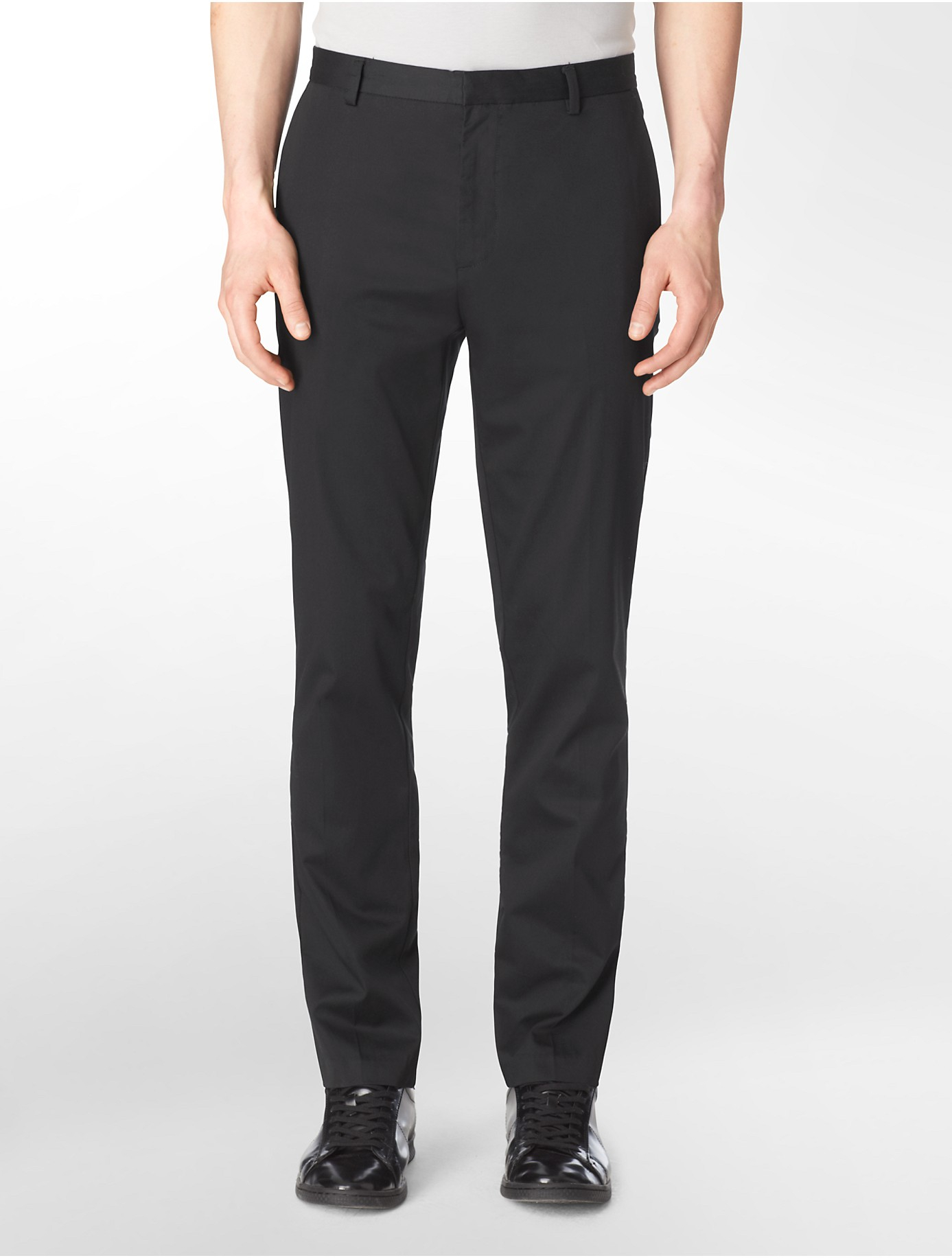 Lyst - Calvin Klein Slim Fit 4-pocket Sateen Pants in Black