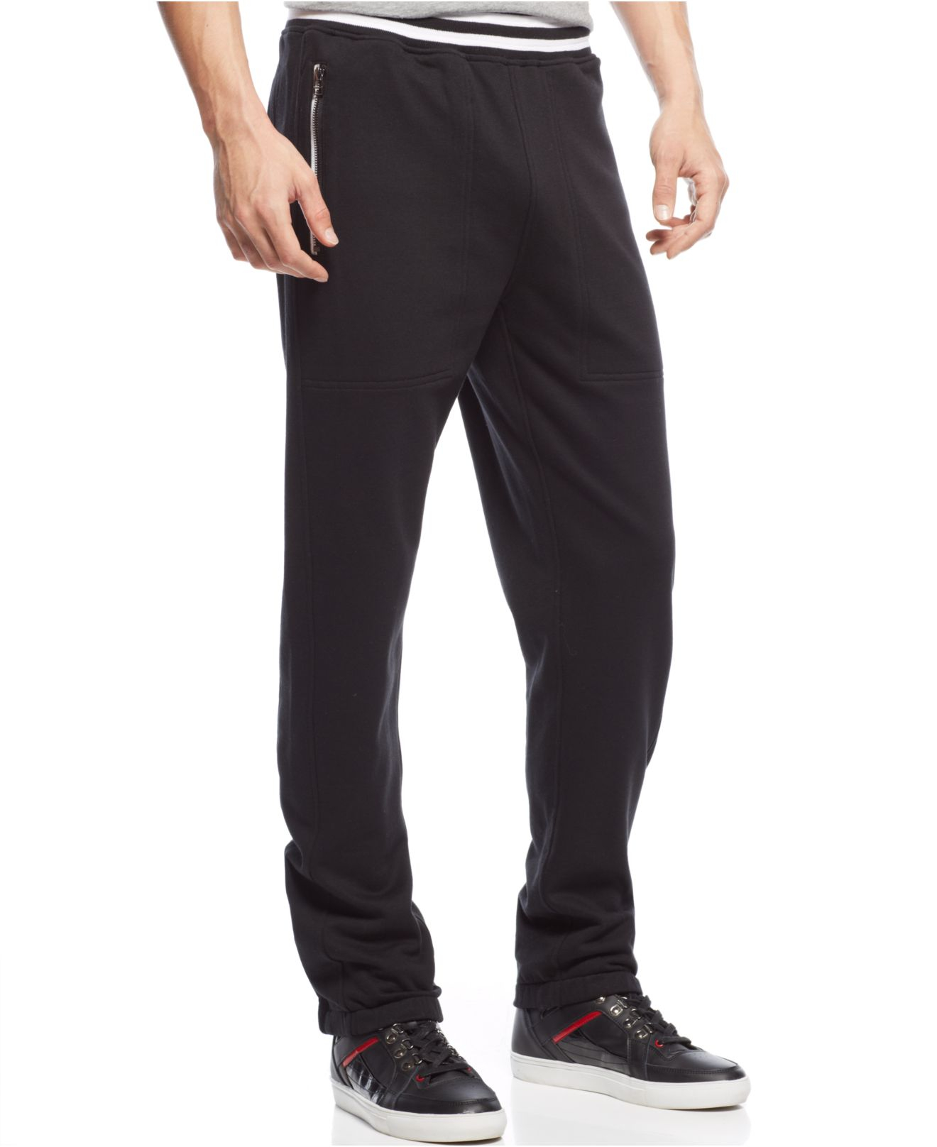 Sean john Big And Tall Taped Jogger Track Pants in Black for Men | Lyst