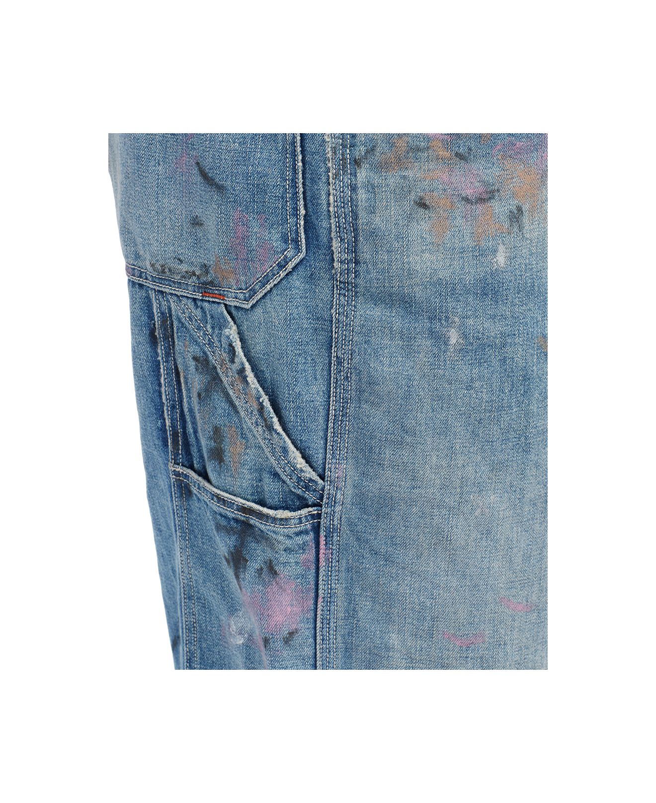 Denim & Supply Ralph Lauren Distressed Denim Overalls in Blue for Men