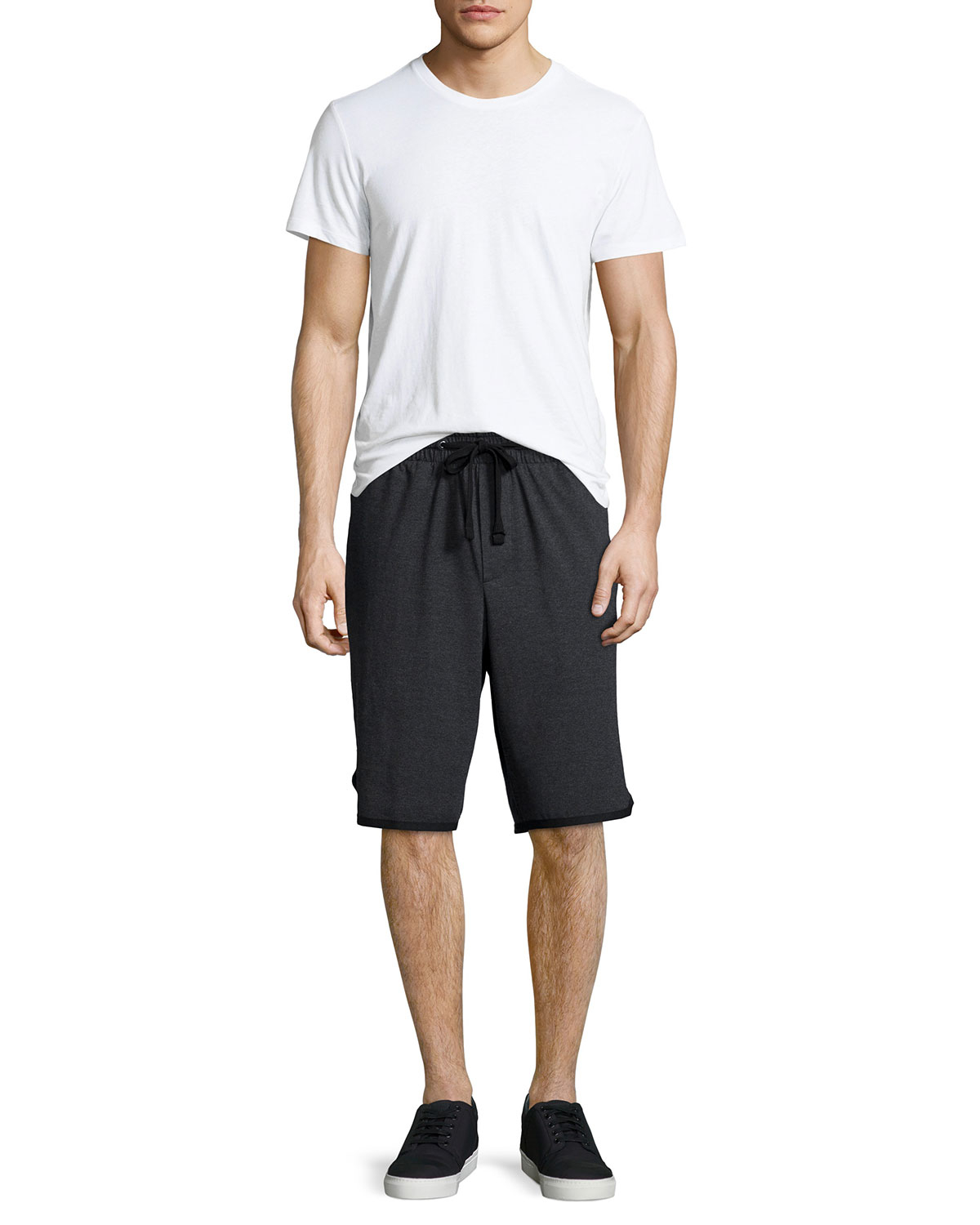 James Perse Vintage Knit Basketball Shorts In Black For Men Lyst