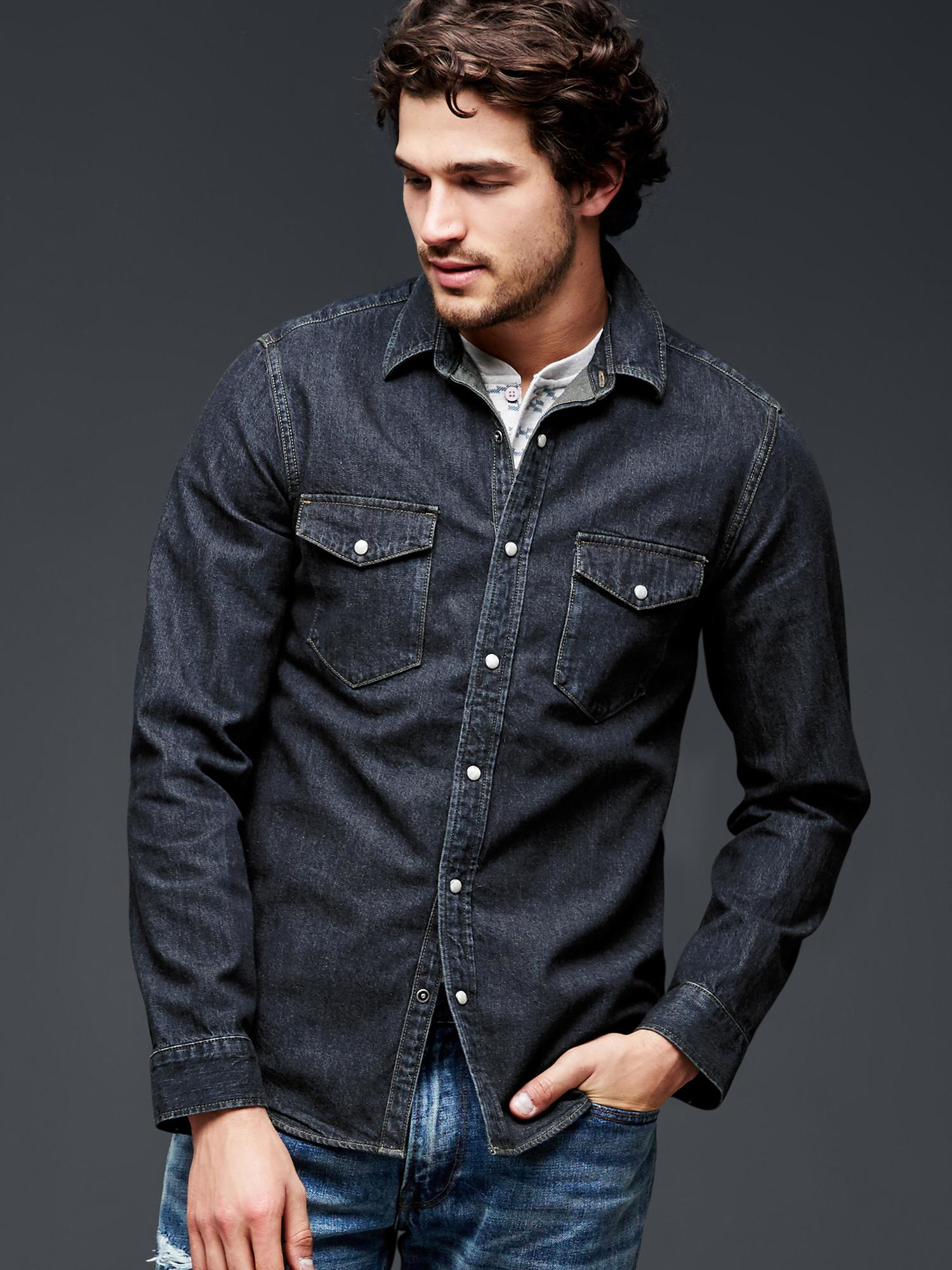 Gap Black Denim Shirt Shop - www.bridgepartnersllc.com 1695465548