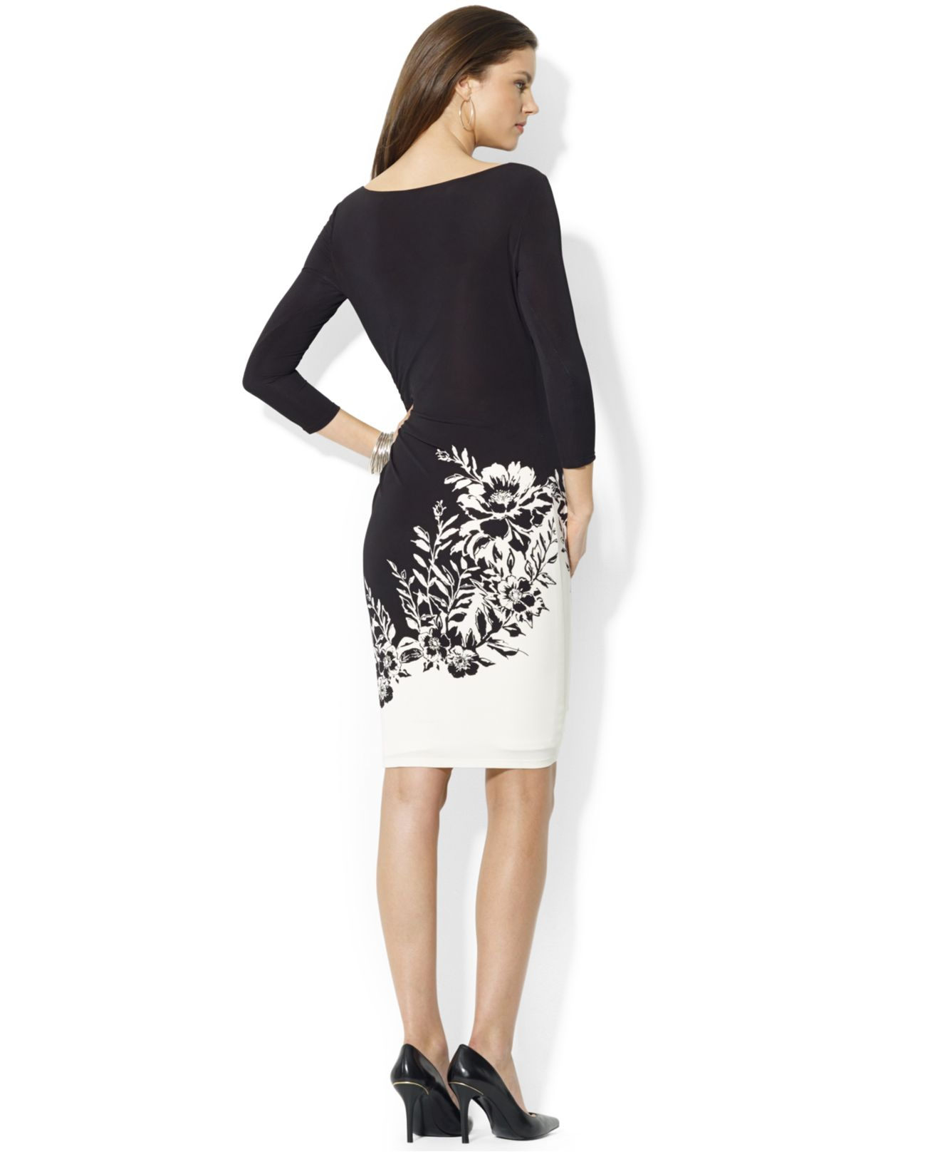 ralph lauren black and white dress Lauren Ralph Lauren Floral Black & White Embroidered Dress - Size 8 Like New