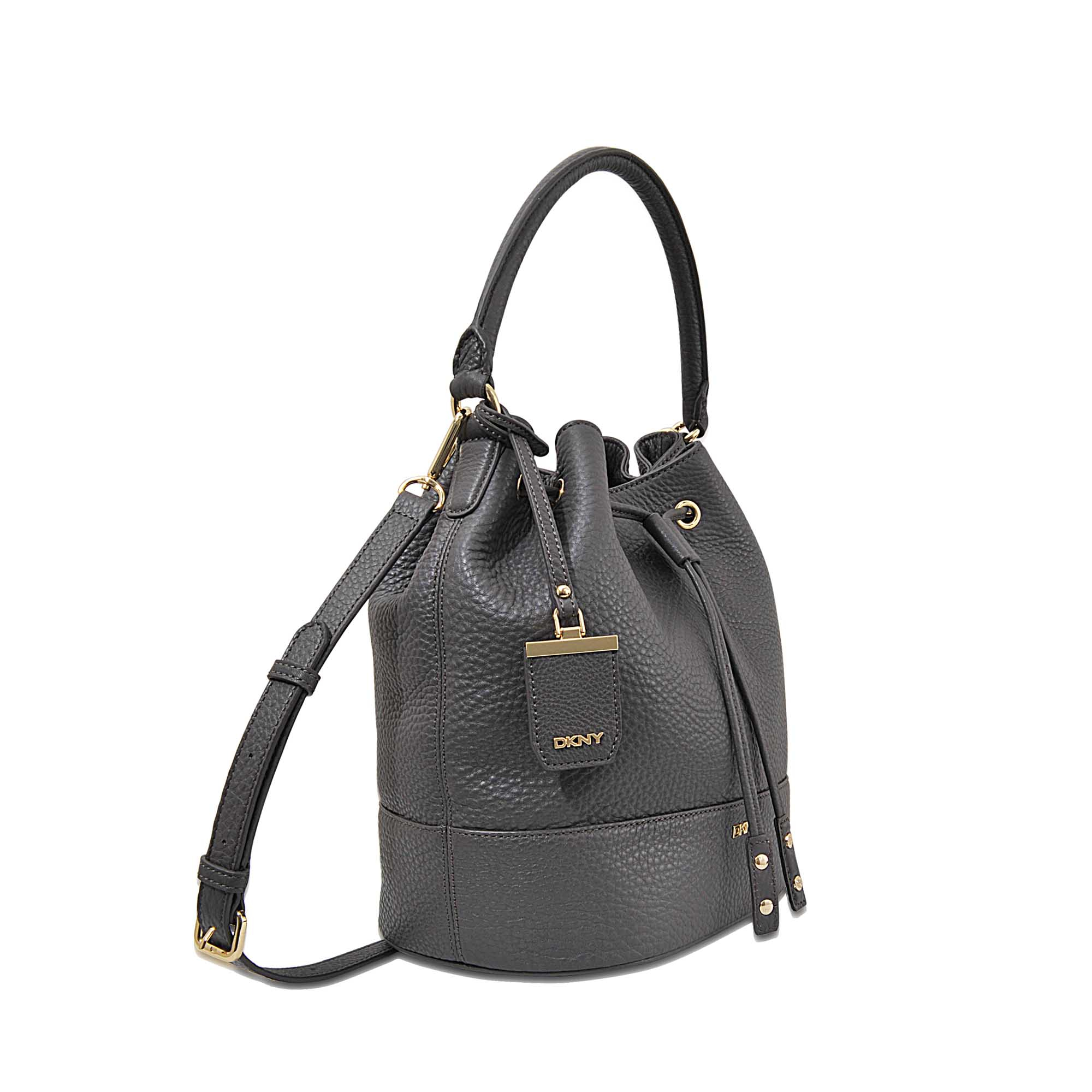 dkny wayne leather drawstring bucket bag