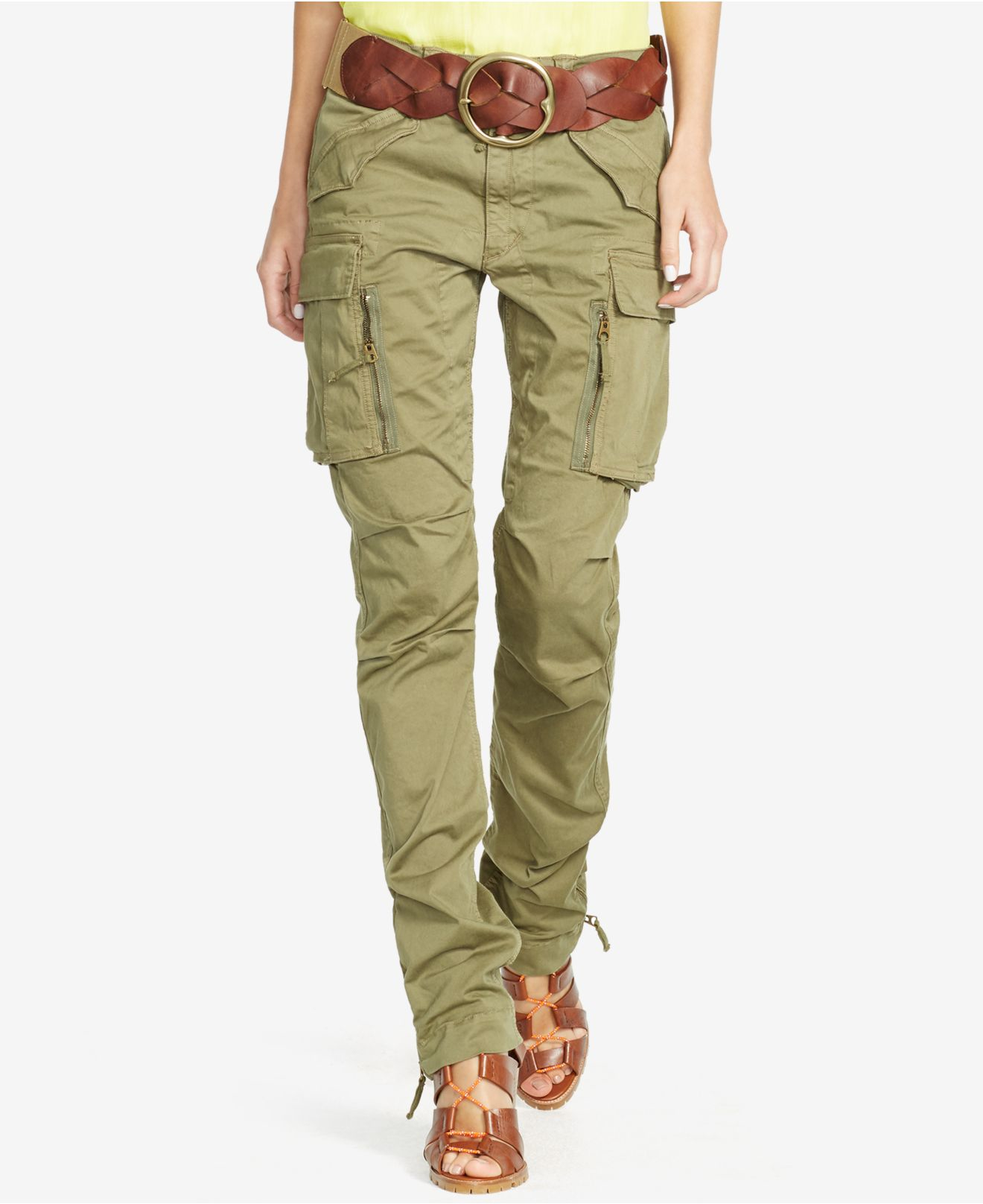 Polo Ralph Lauren Twill Cargo Skinny Pants in Green - Lyst