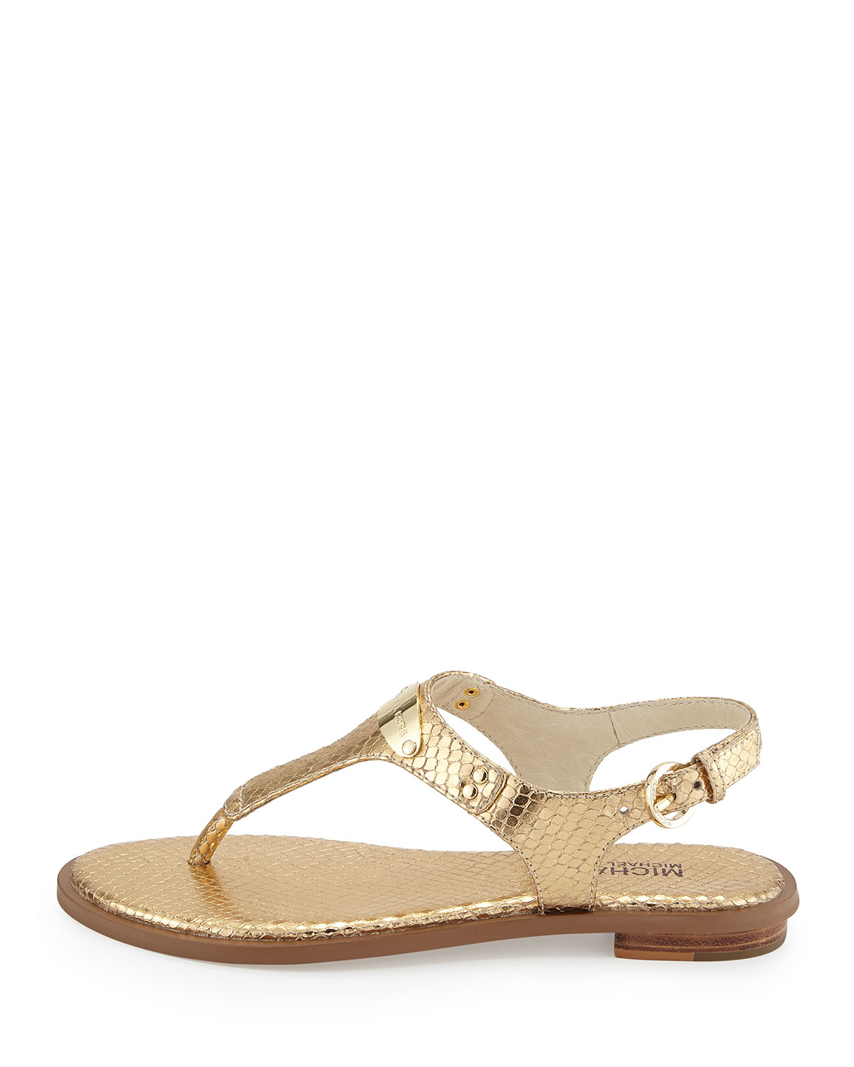 mk plate glitter thong sandals