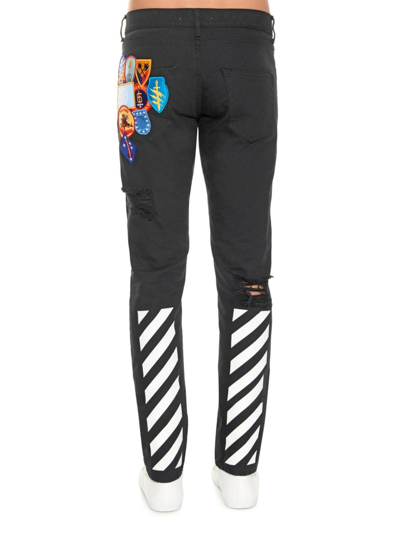 Off-White c/o Virgil And Printed Jeans in Black for Men Lyst