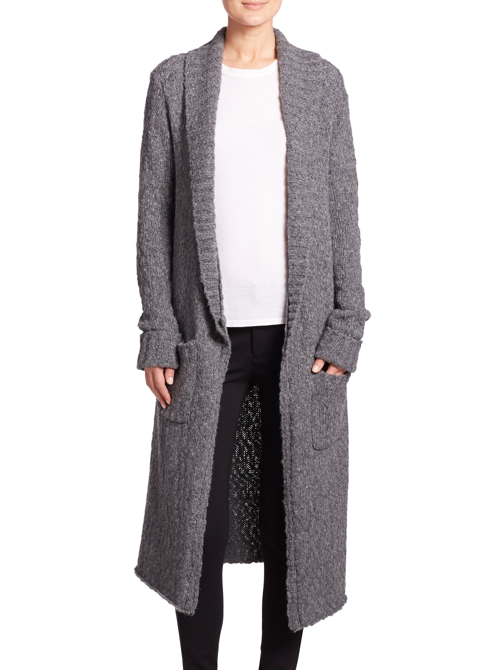 gray duster cardigan