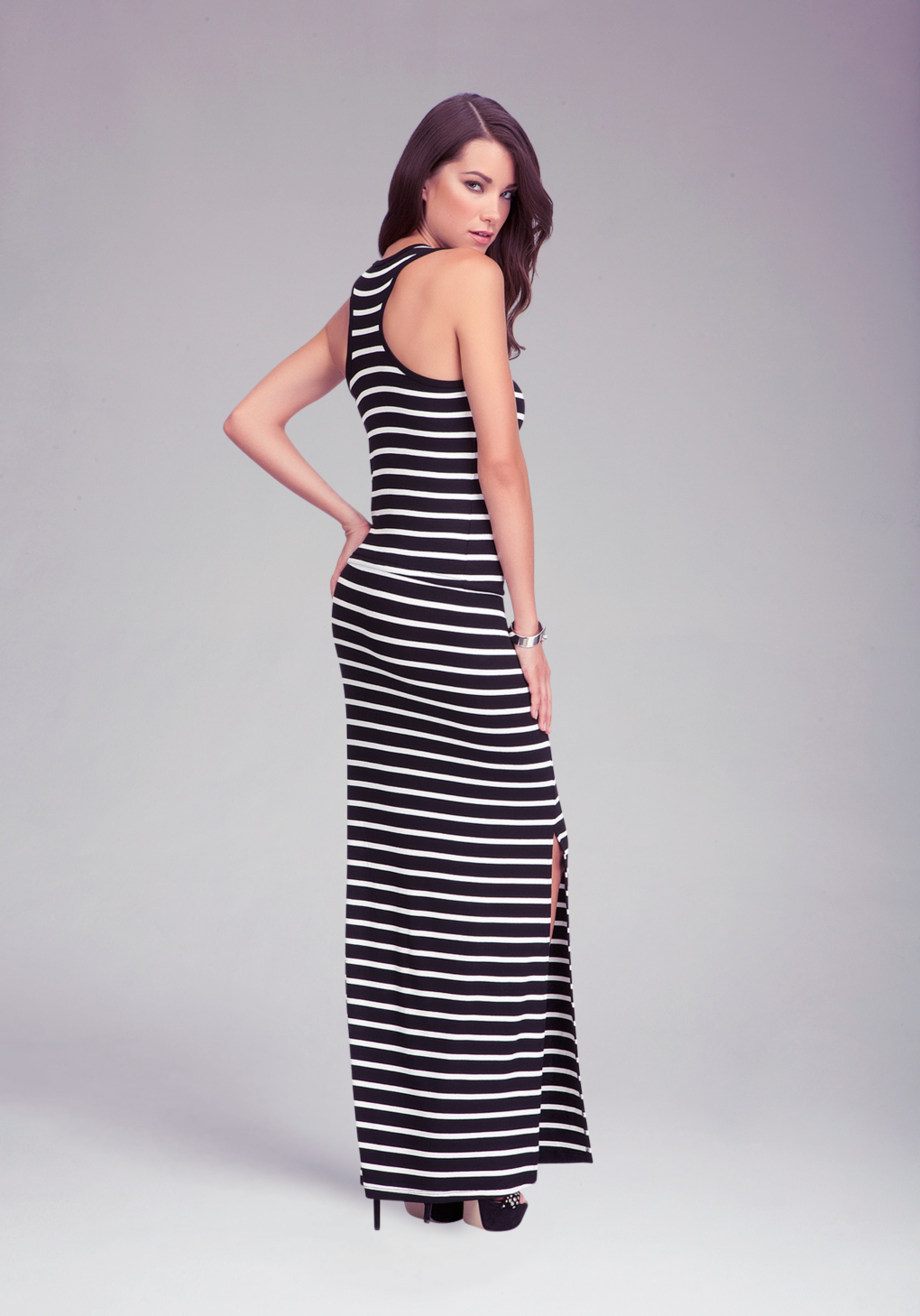 Bebe Logo Stripe Racerback Dress In Black Lyst