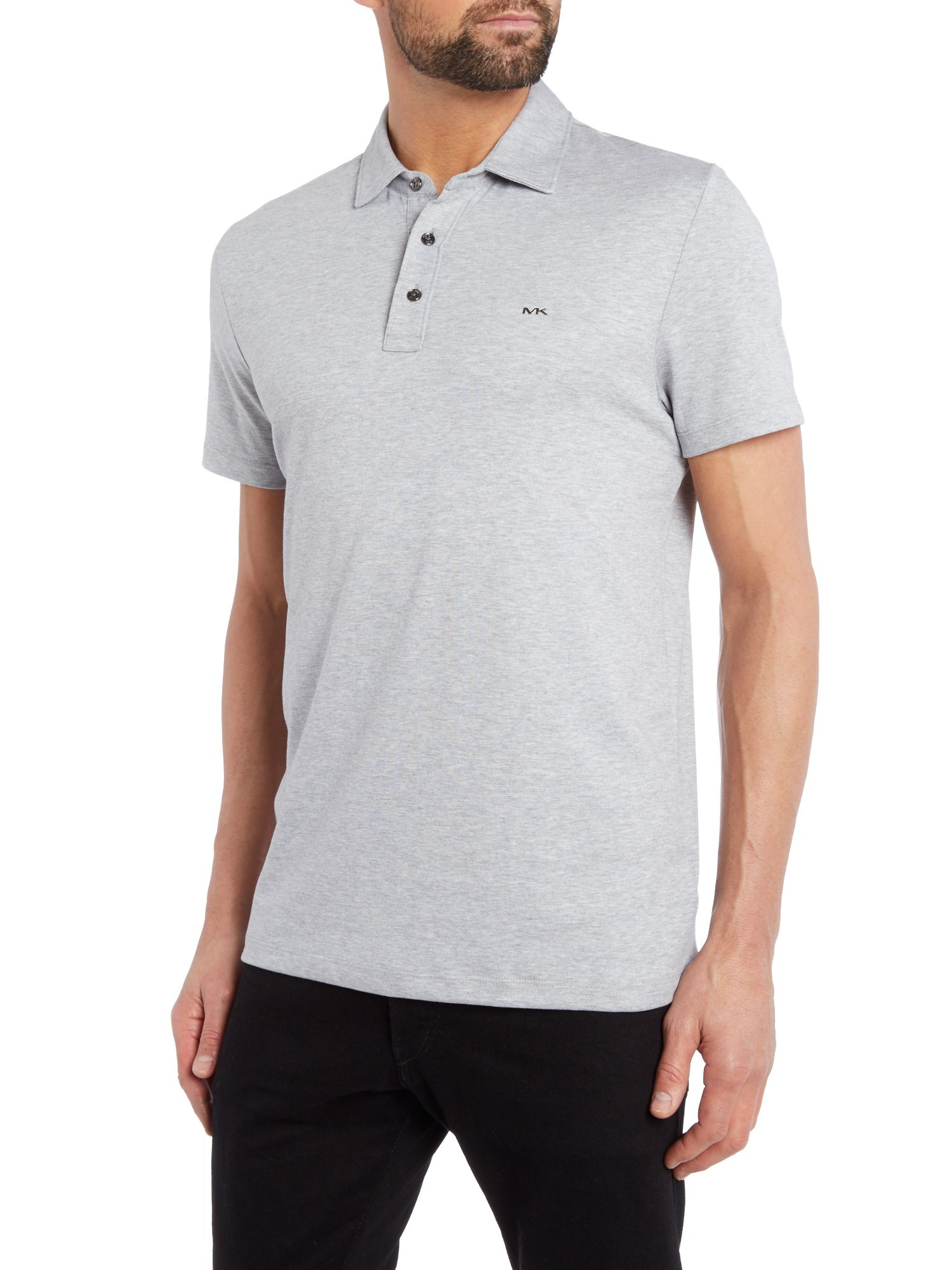 Michael kors Slim Fit Sleek Mk Logo Polo Shirt in Gray for Men (Light ...