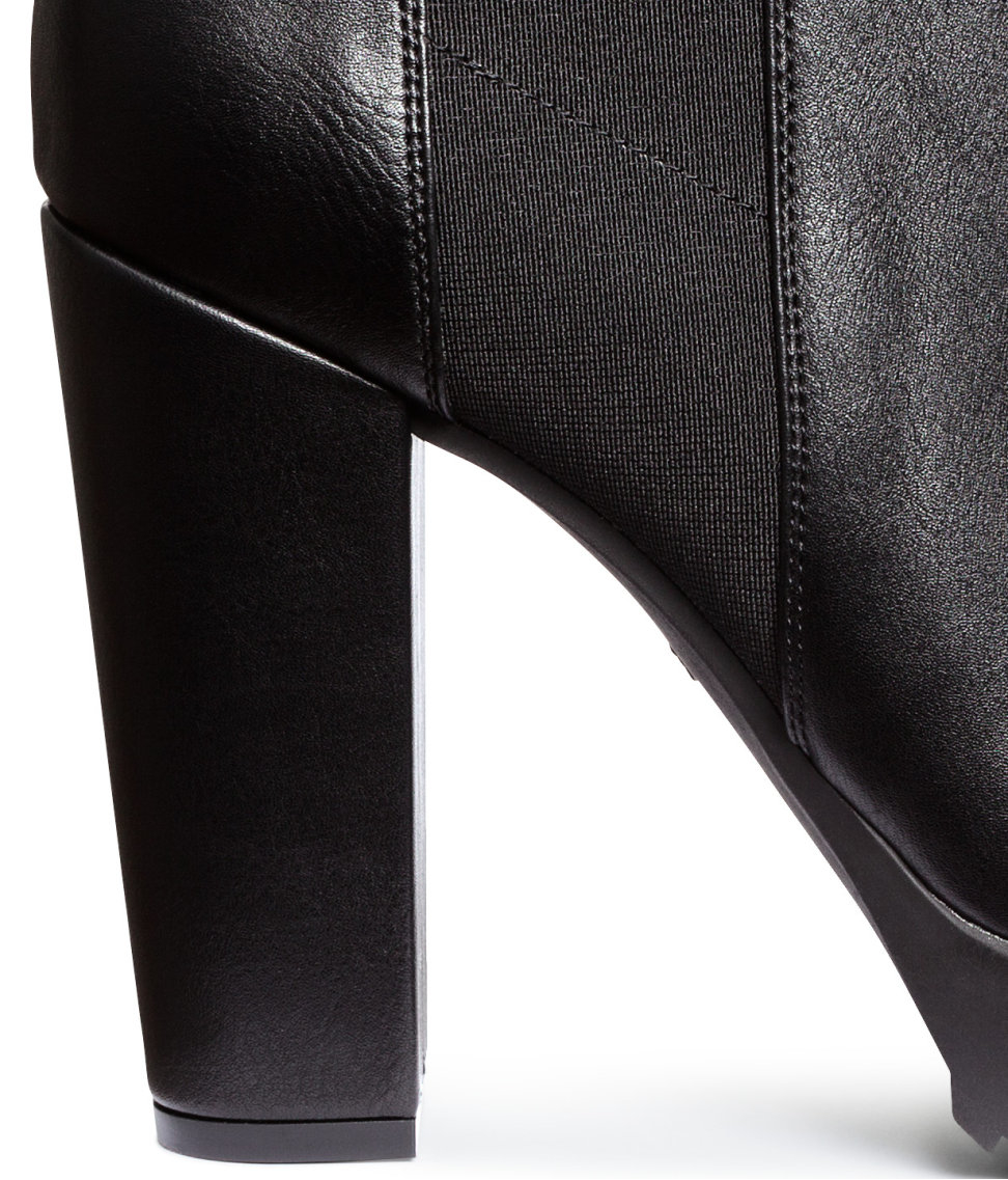 H&M Platform Ankle Boots in Black | Lyst
