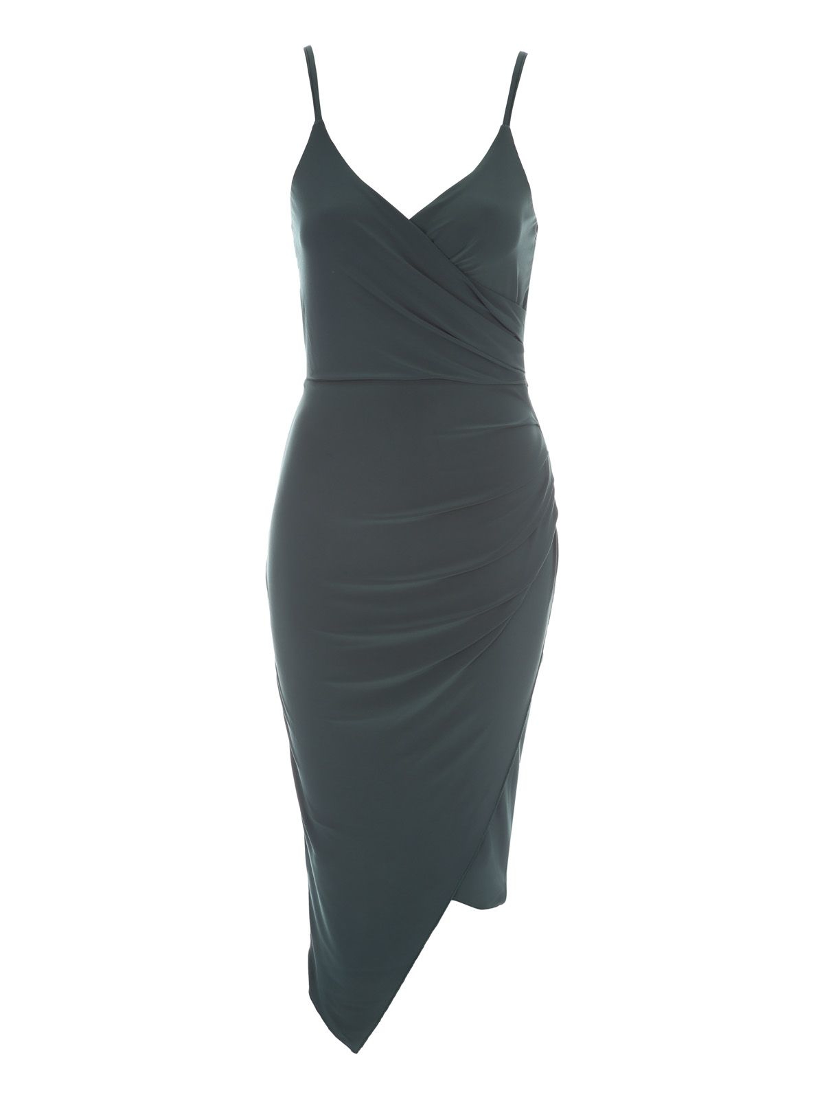 Jane norman Green Strappy Wrap Front Dress in Green | Lyst