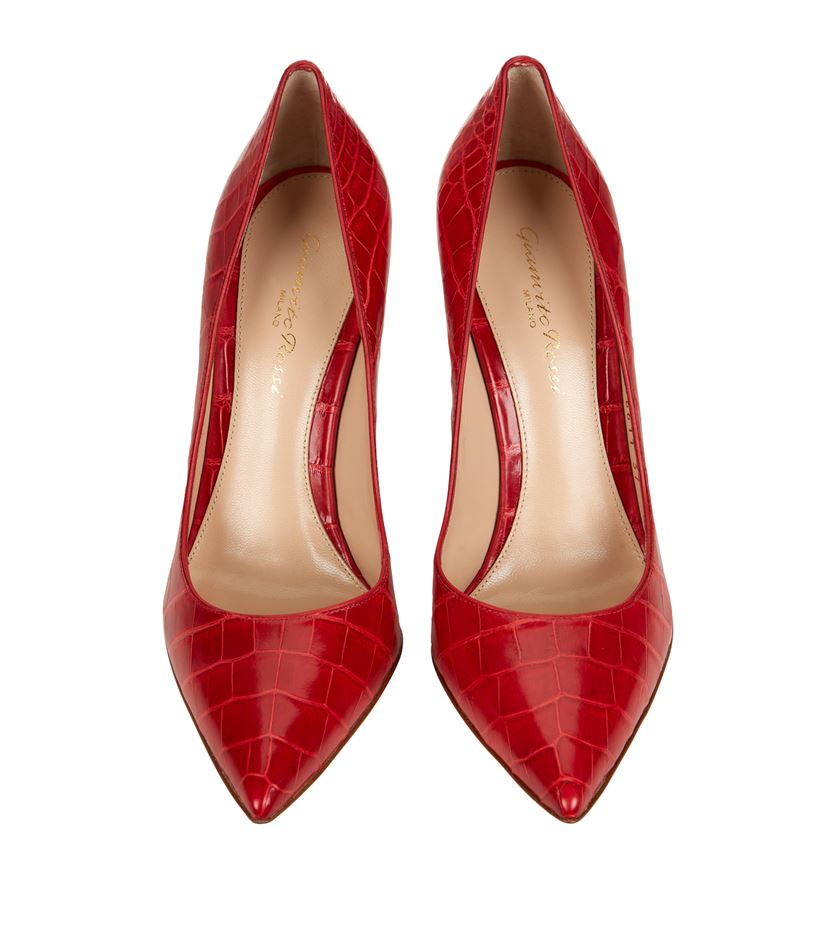 Gianvito Rossi Step Out Of The Ordinary Crocodile Pump in Red - Lyst