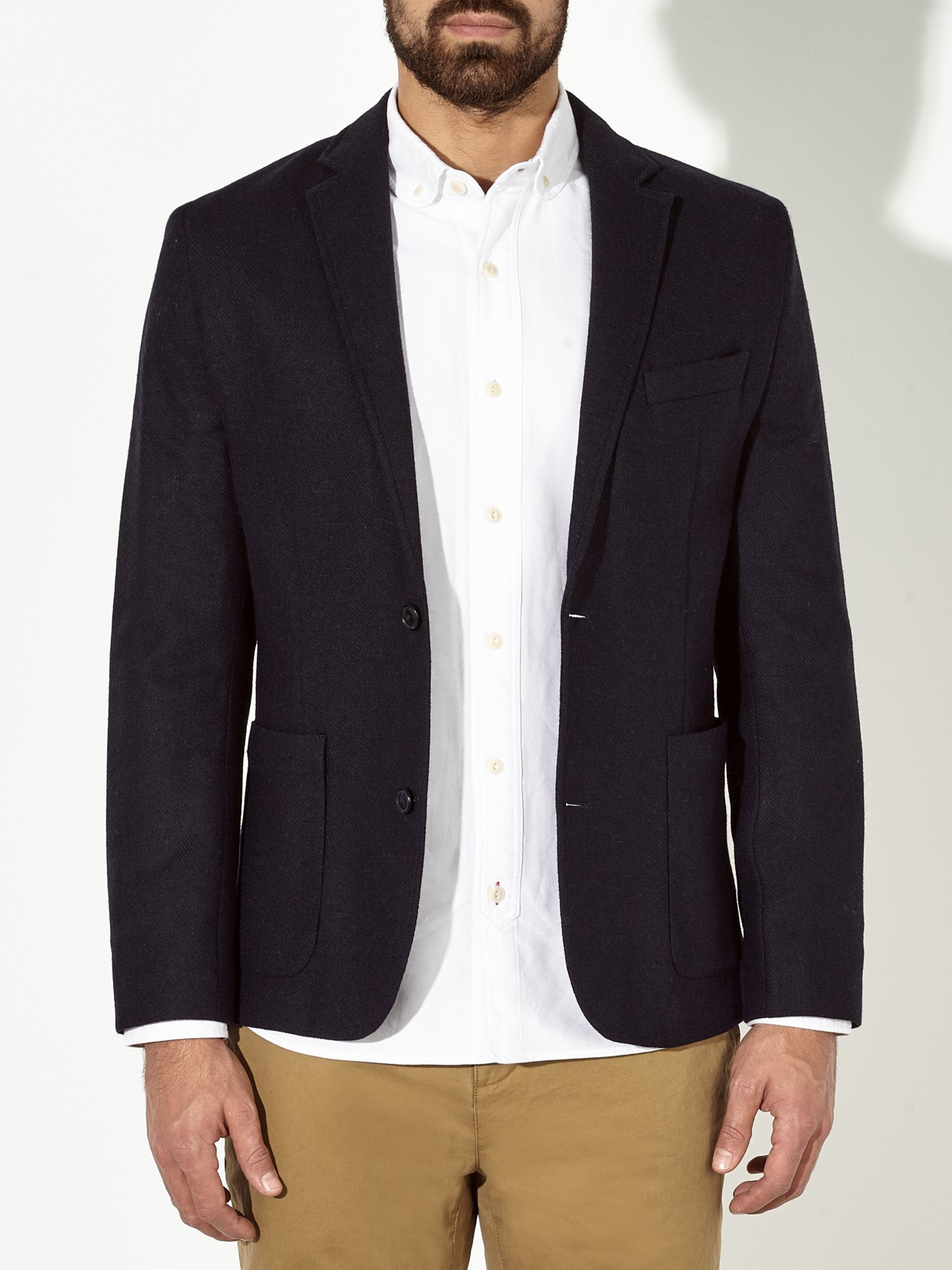 John Lewis Abraham Moon Wool Blazer in Navy (Blue) for Men Lyst