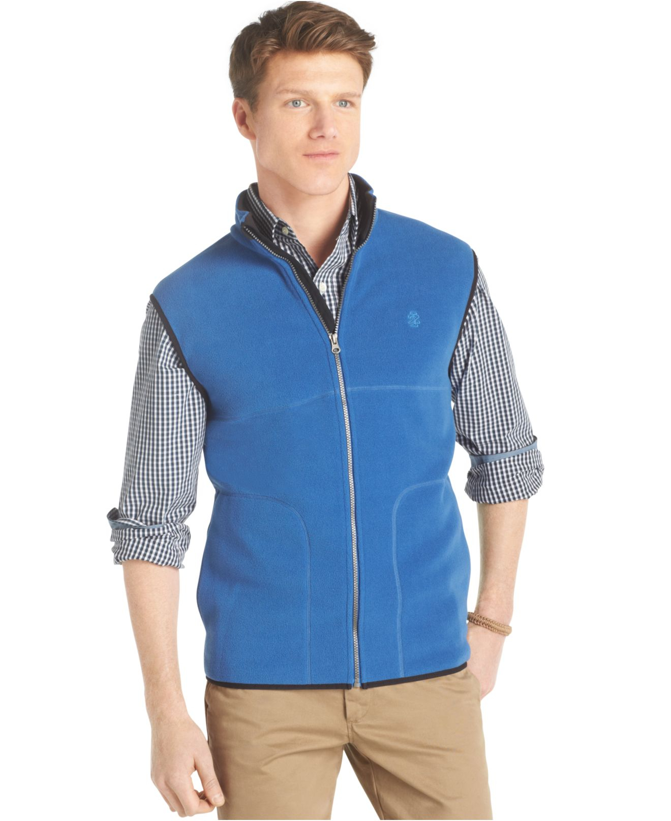 Izod Big And Tall FullZip Polar Fleece Vest in Blue for Men Lyst