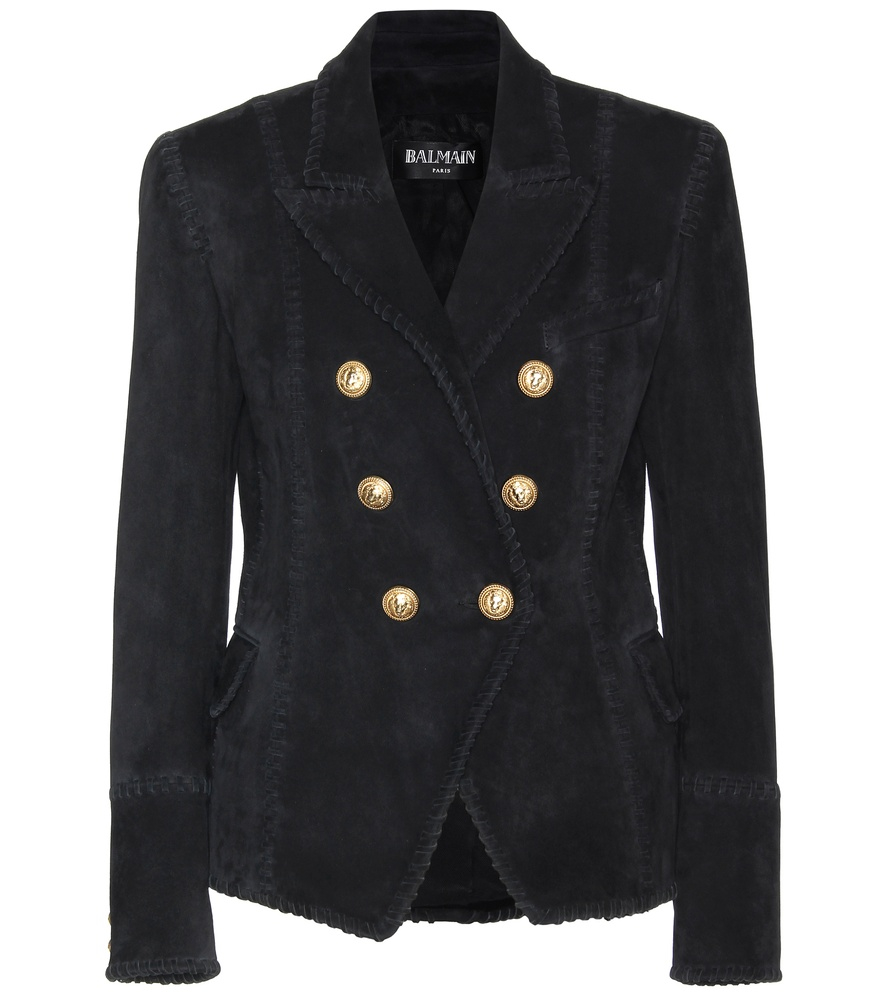 Balmain Cotton Virgin Wool Jacket in Black Lyst