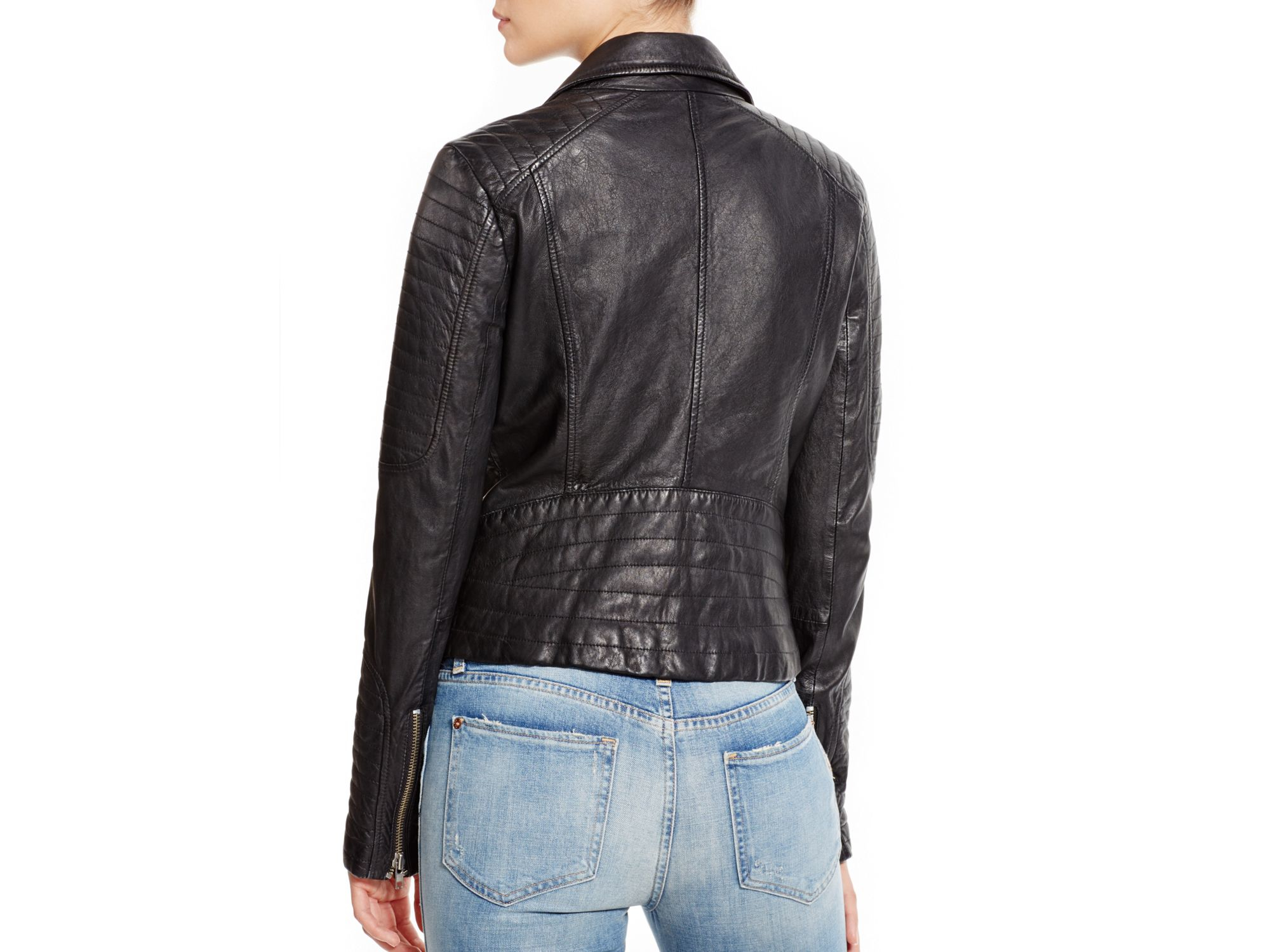Bb Dakota Benton Leather Moto Jacket In Black Lyst Gallery