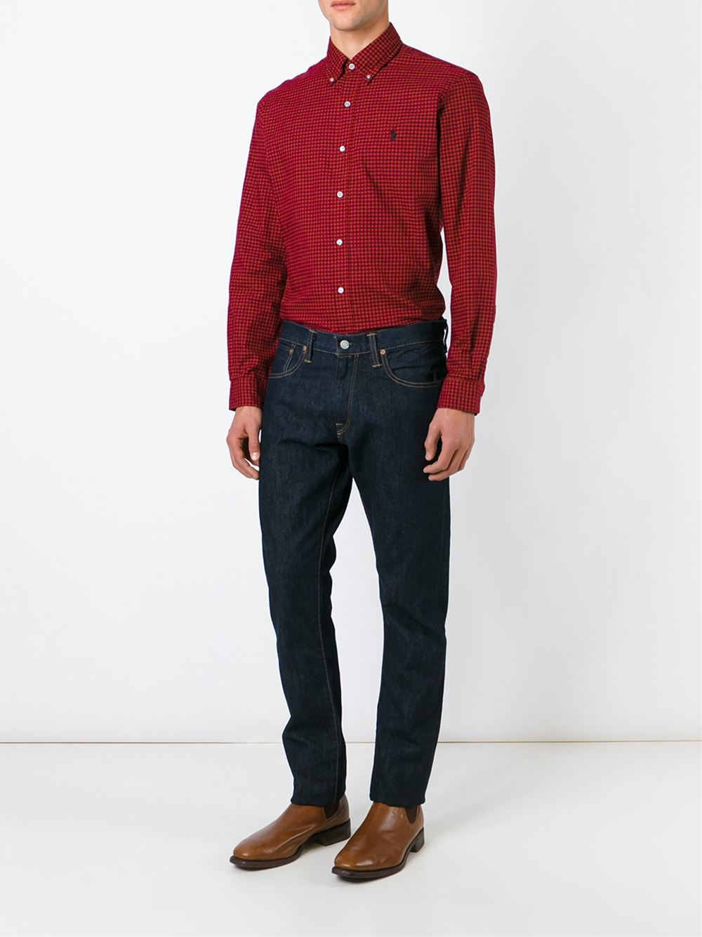 ralph lauren red checked shirt