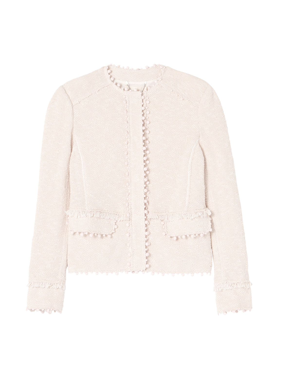 white boucle jacket