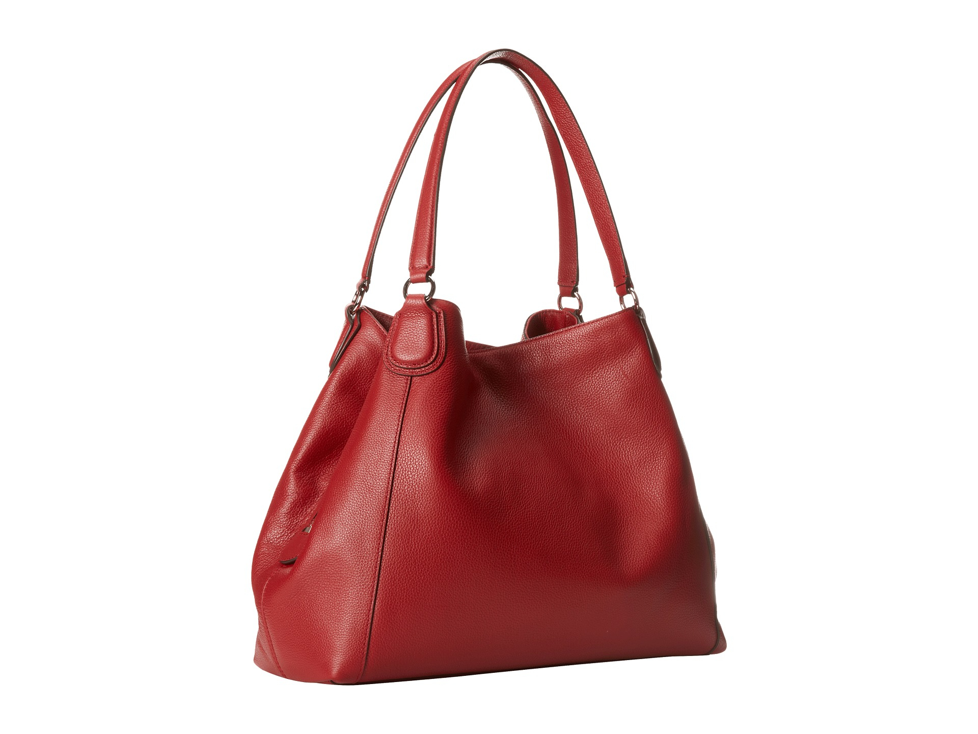 COACH Refined Pebbled Leather Edie Shoulder Bag in Red - Lyst