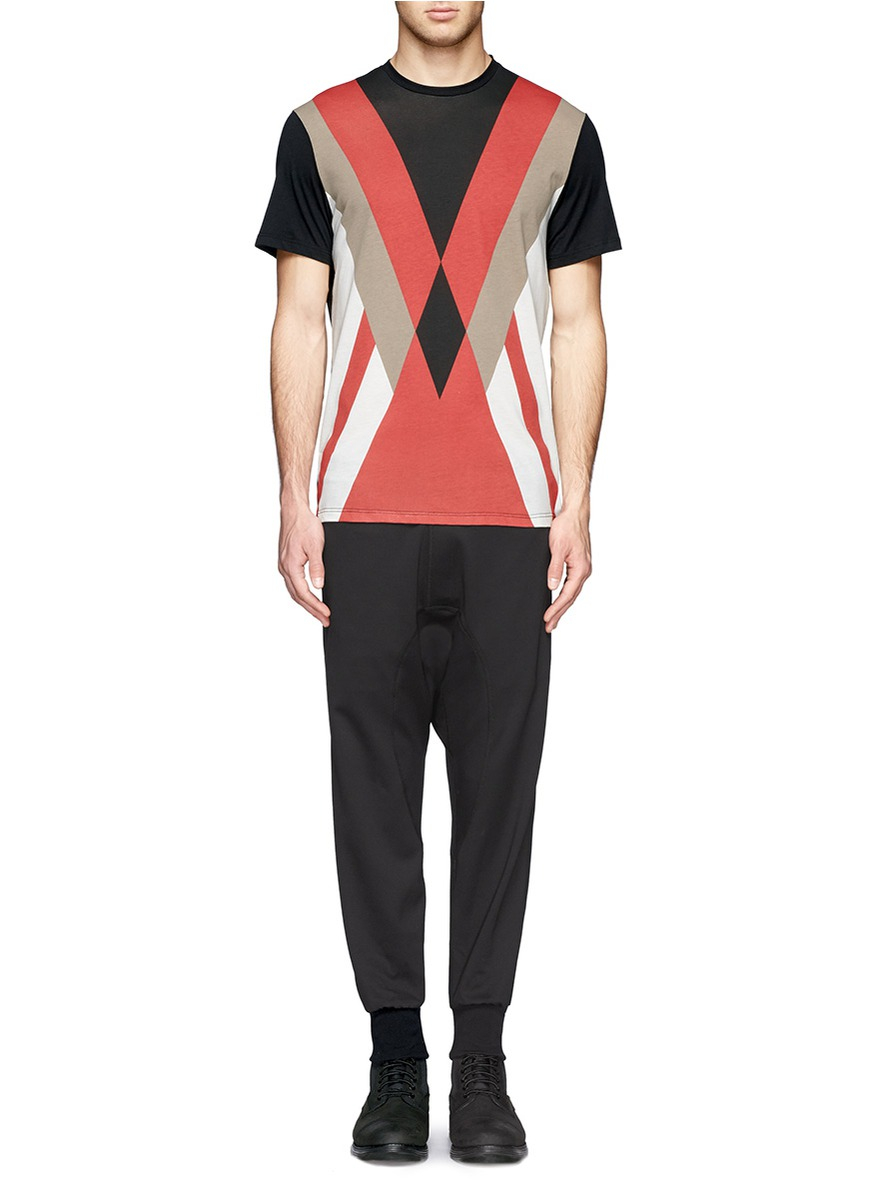 Neil Barrett Drop Crotch Tuxedo Jogging Pants in Black for Men - Lyst