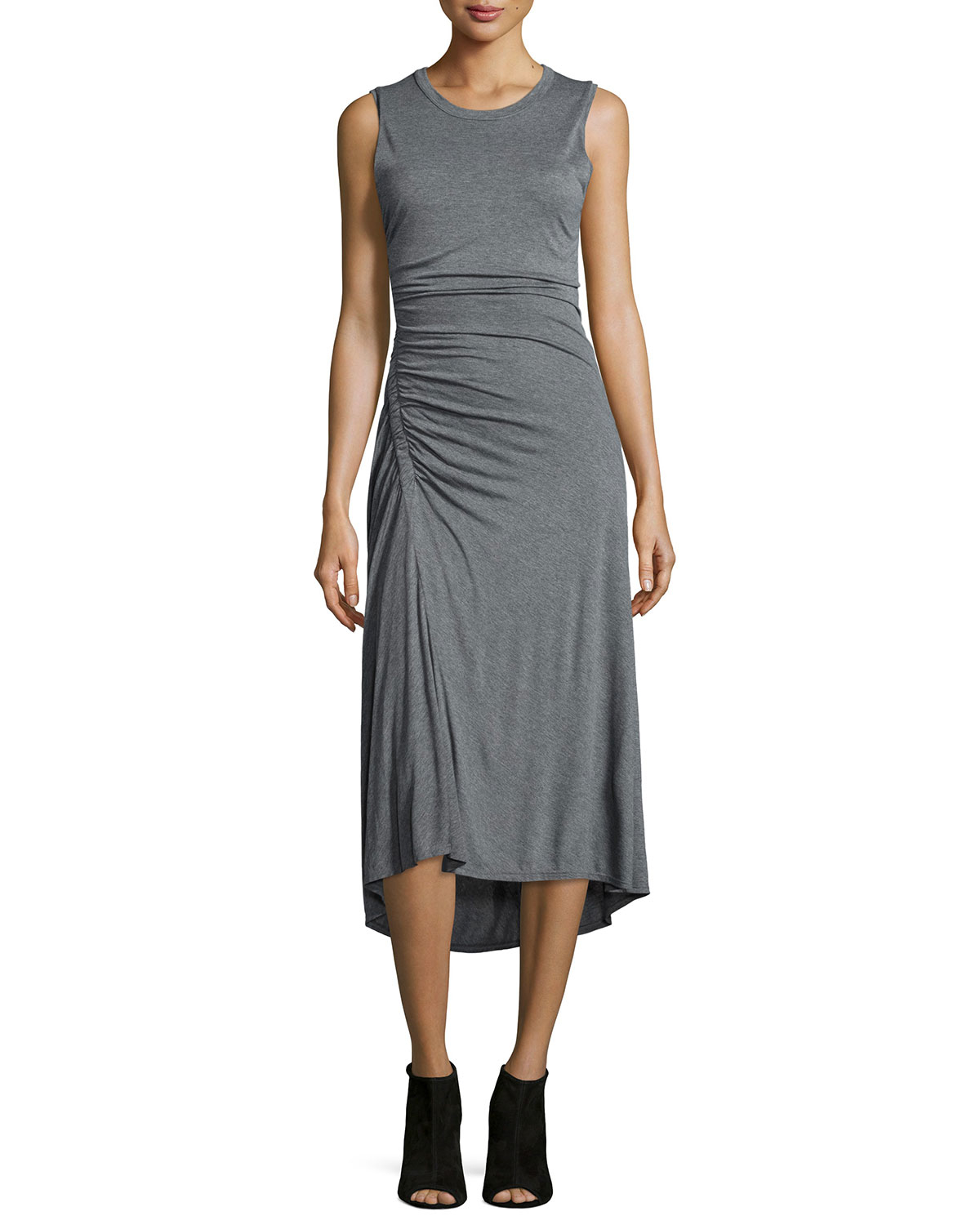 A.L.C. Nicole Ruched Sleeveless Dress in Gray - Lyst