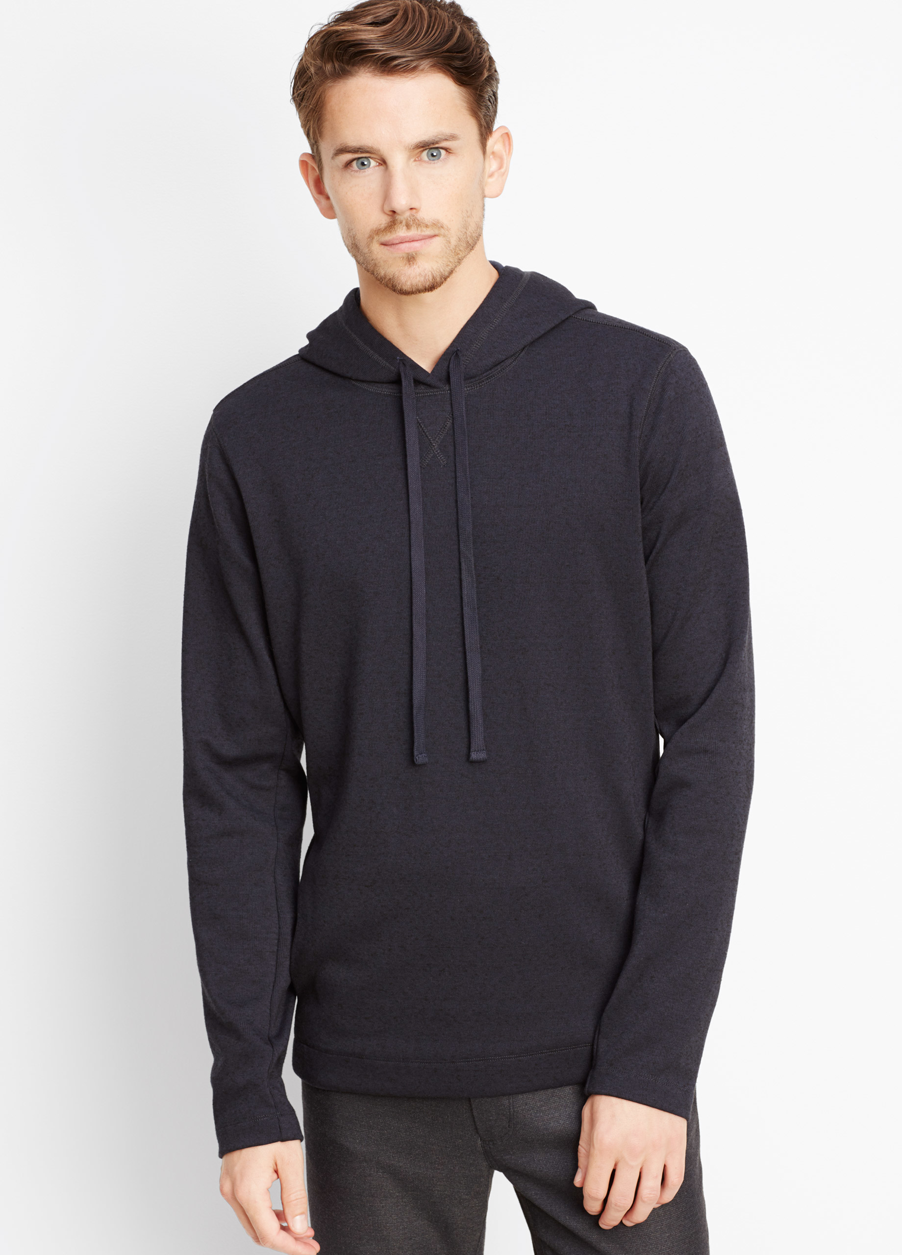 vince double knit hoodie