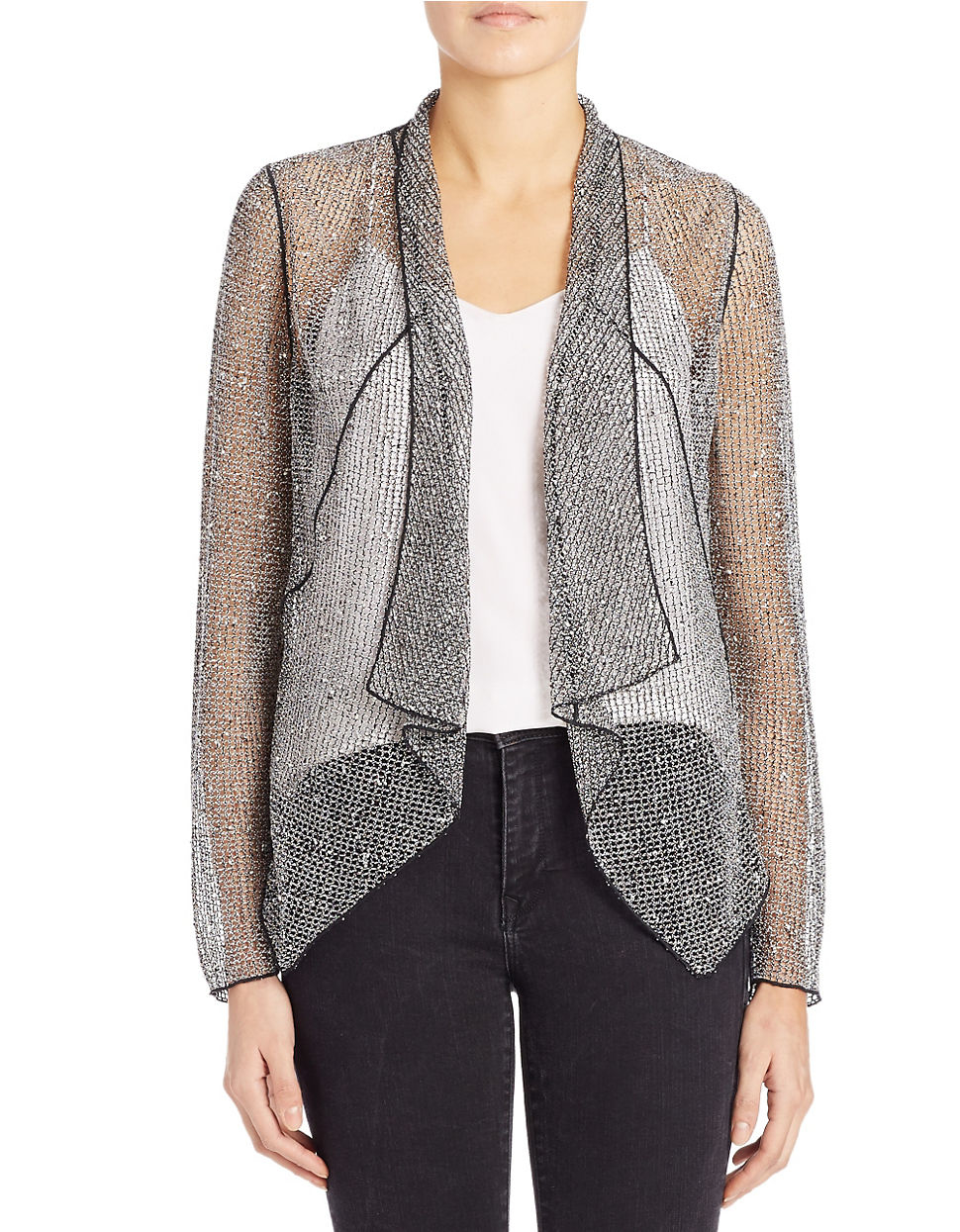 draped open front cardigan