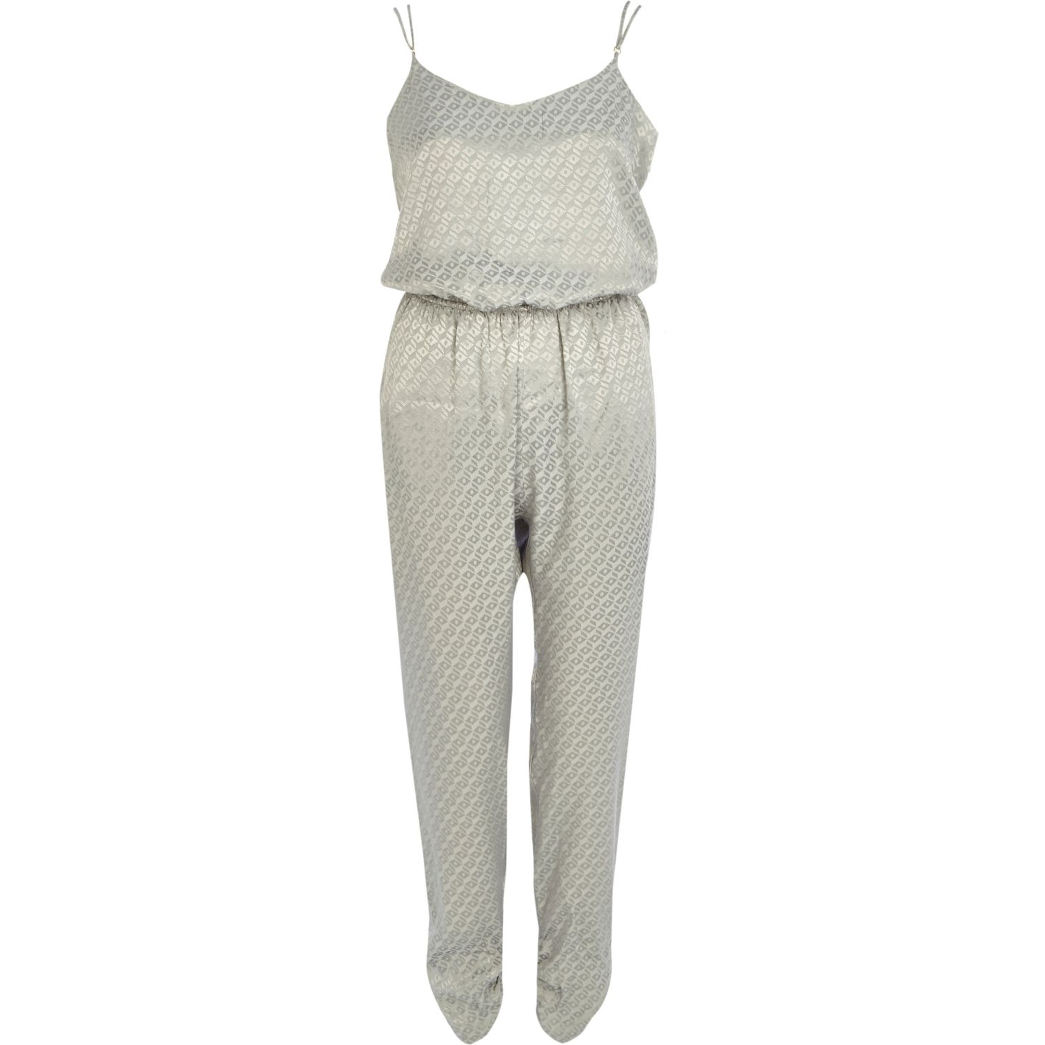 river island silver jumpsuit