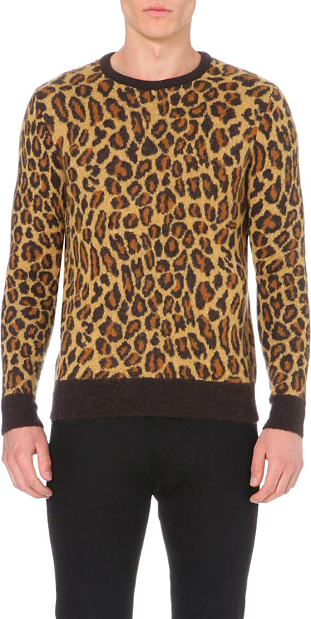 men's cheetah print sweater