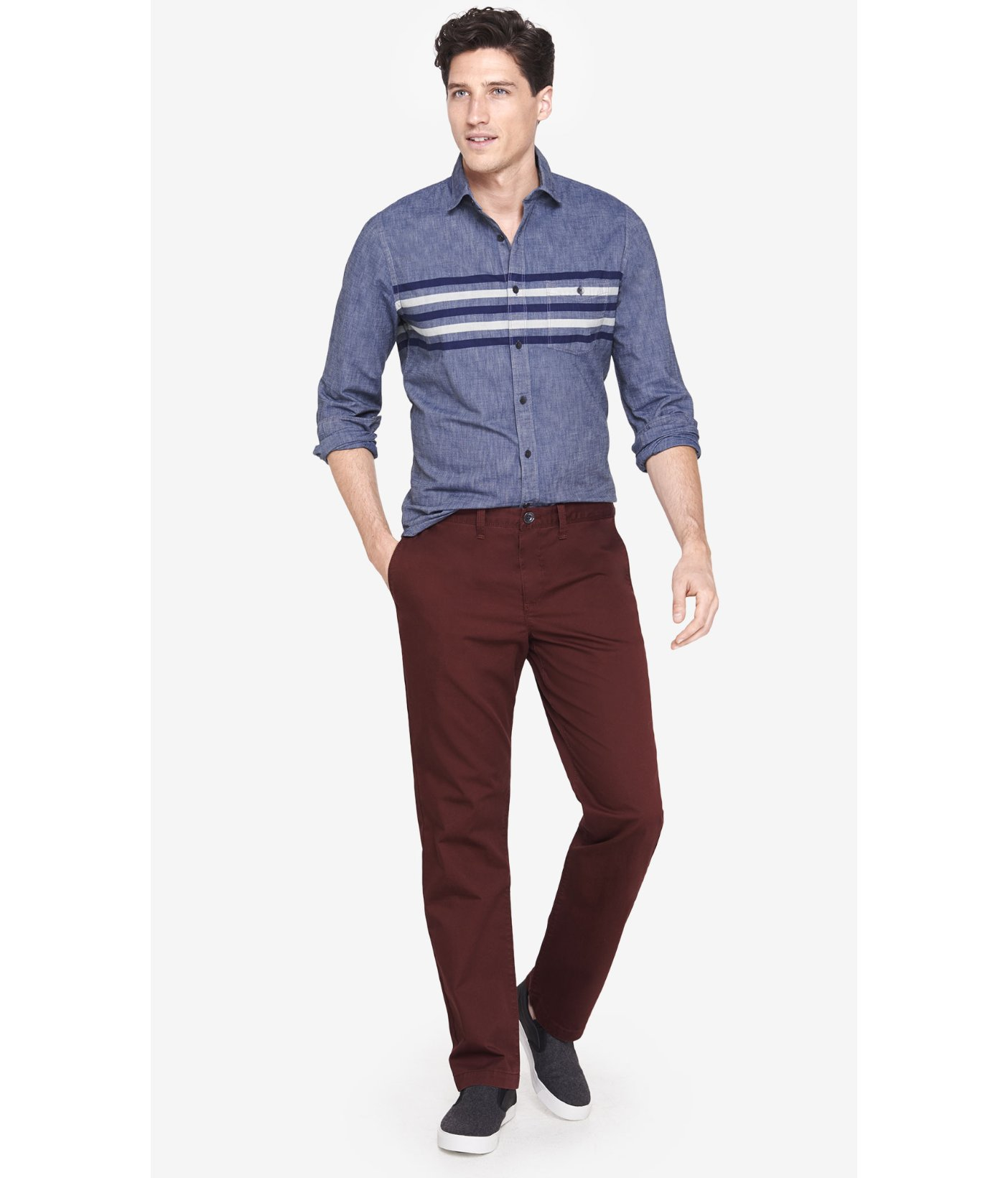 dark red chinos