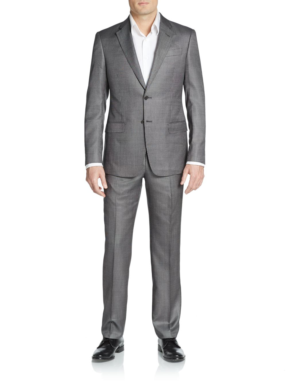 Lyst Armani Regularfit Pindot Virgin Wool & Silk Suit in Gray for Men