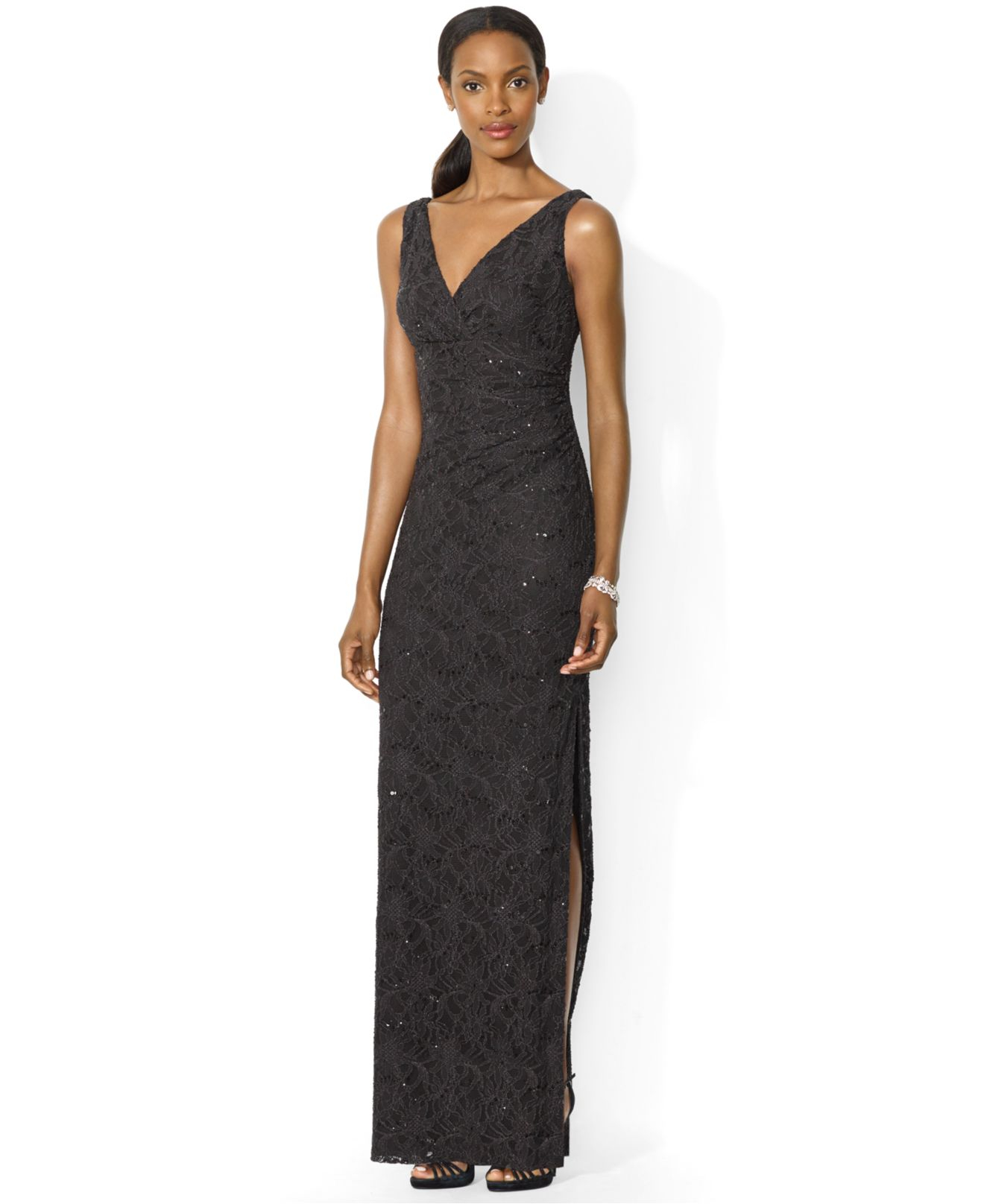 sequin lace gown