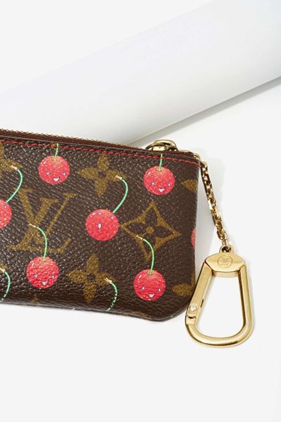 Nasty Gal Vintage Louis Vuitton Cherries Leather Coin Purse in Brown | Lyst