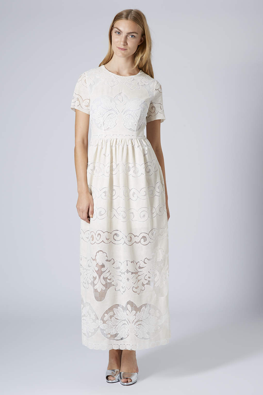 womens cream maxi dress