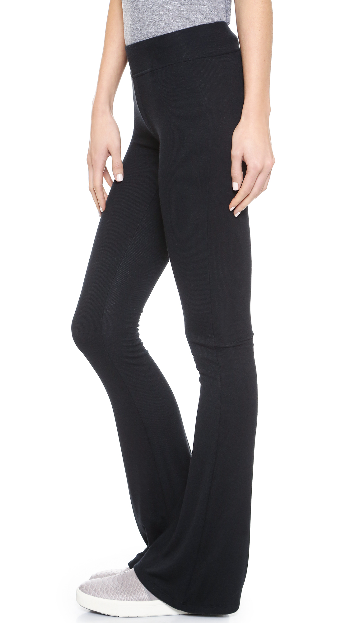 black bell bottom yoga pants