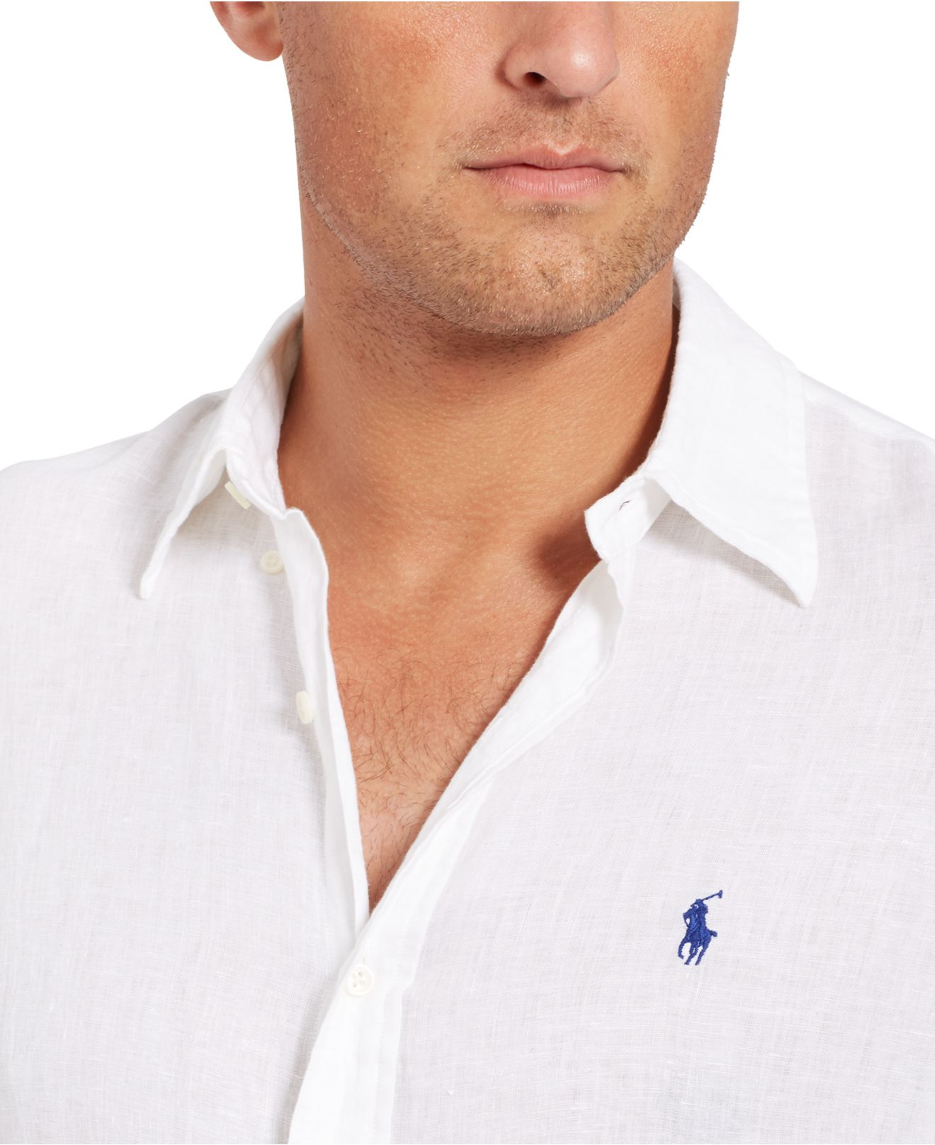 Polo Ralph Lauren Big And Tall Long Sleeve Linen Shirt in White for Men |  Lyst