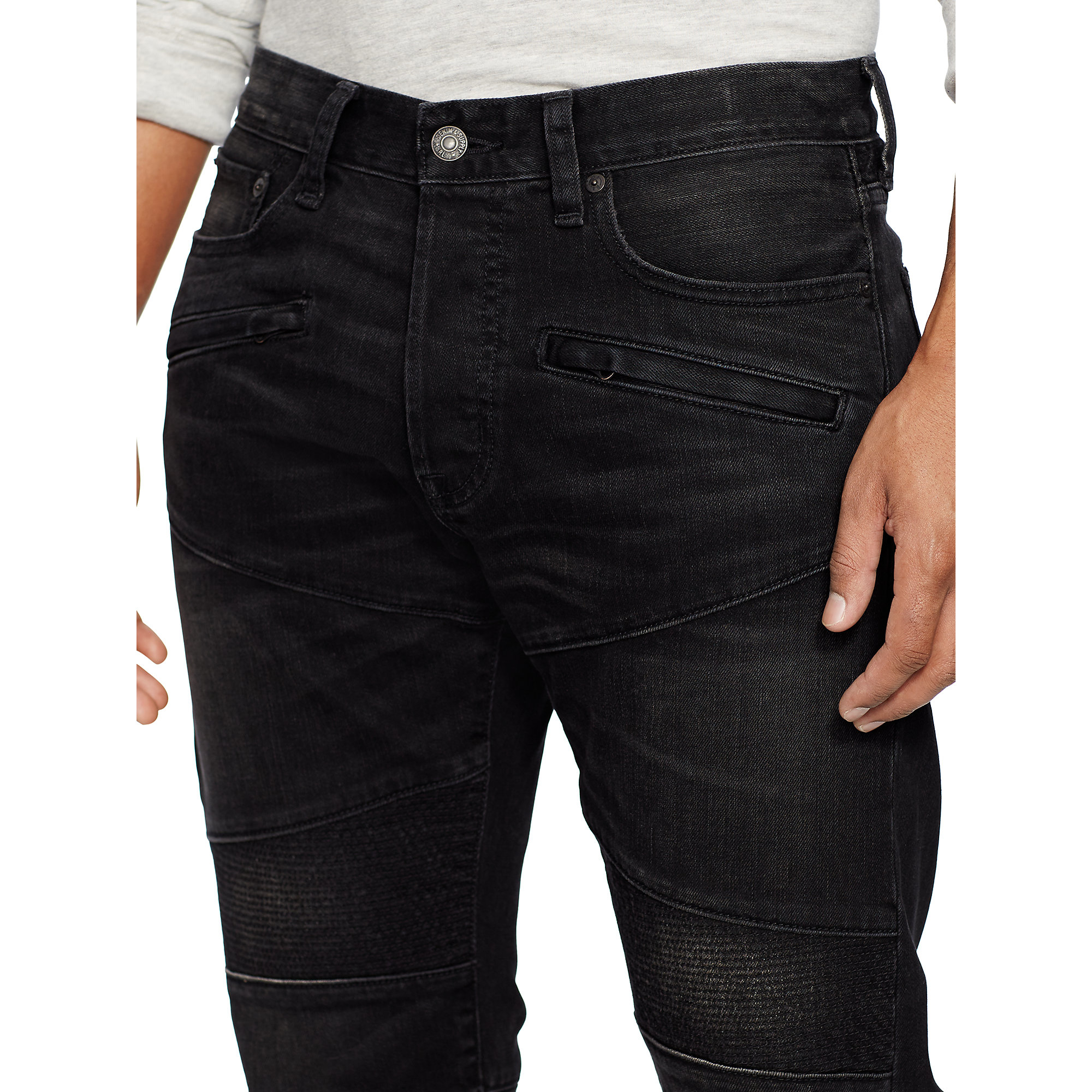 Denim Supply Ralph Lauren Leather Slim Fit Moto Jean In Black For Men Lyst