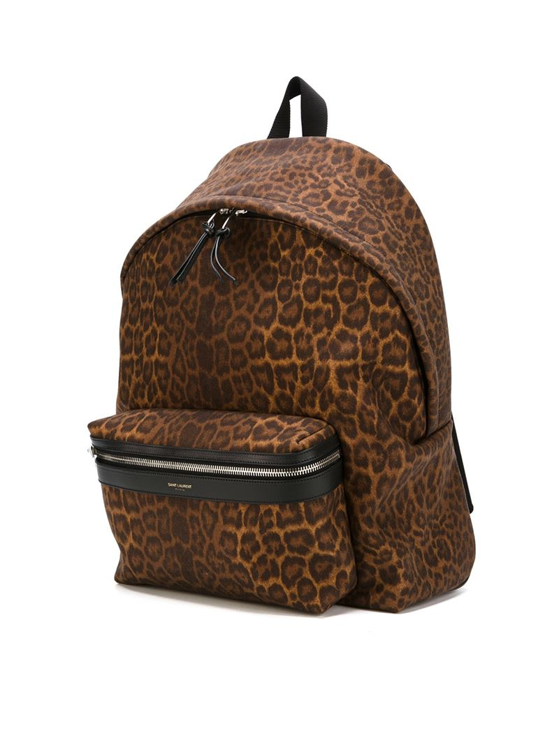 saint laurent leopard backpack