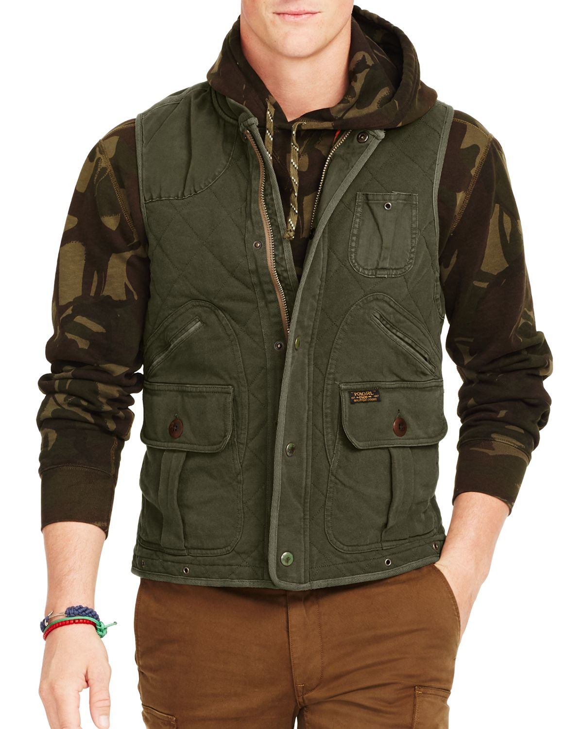 Ralph Lauren Polo Quilted Utility Vest in Green for Men | Lyst
