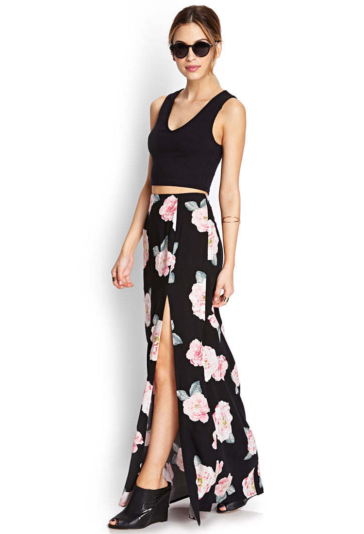 forever 21 floral maxi skirt