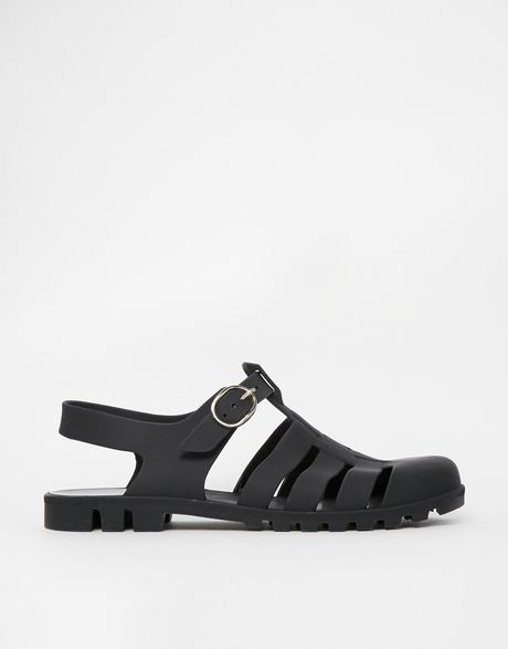 Asos Foresure Jelly Gladiator Sandals in Black (Mattblack) | Lyst