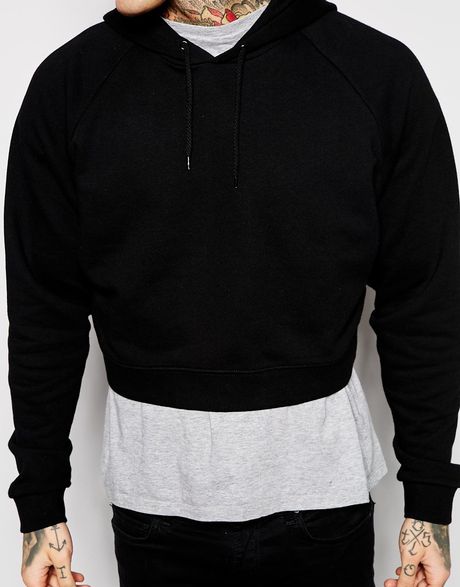 Asos Oversized Cropped Hoodie In Black For Men Lyst   Asos Black Oversized Cropped Hoodie Product 1 26624700 0 737852054 Normal Large Flex 